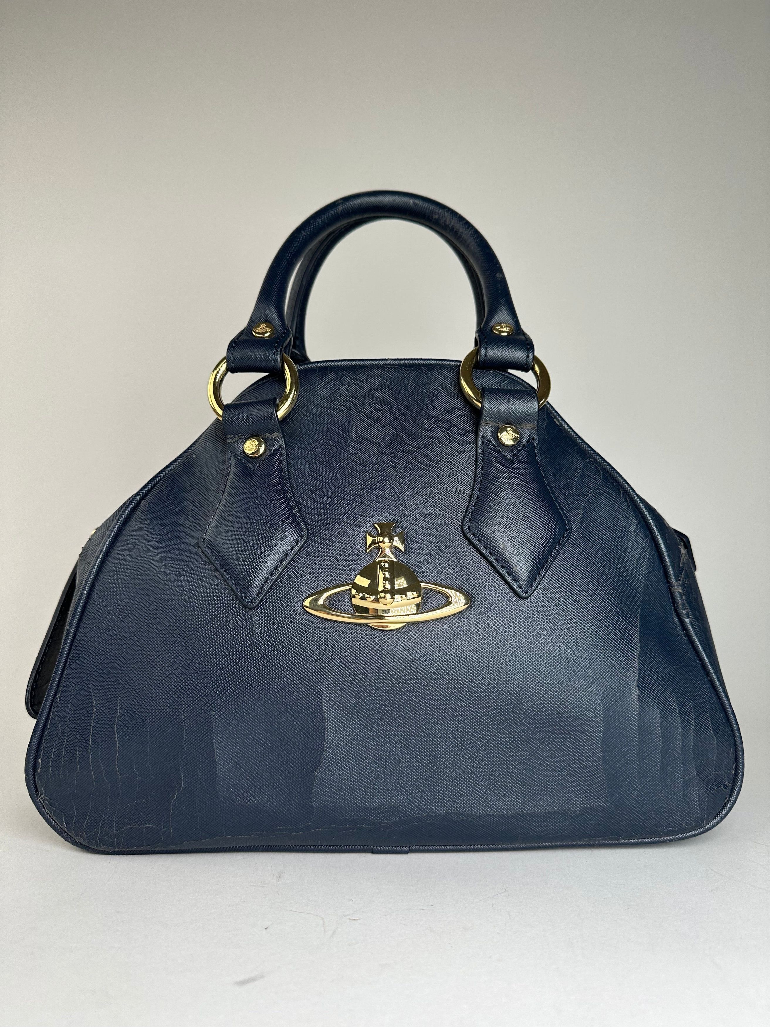 Vivienne Westwood Vintage Leather Handbag Navy Size ONE SIZE - 1 Thumbnail