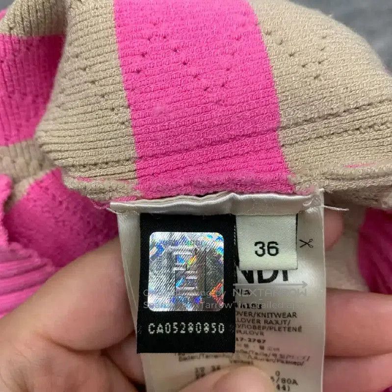 Fendi Fendi Pink Striped Cotton Women's T-Shirt . Size S / US 4 / IT 40 - 3 Thumbnail