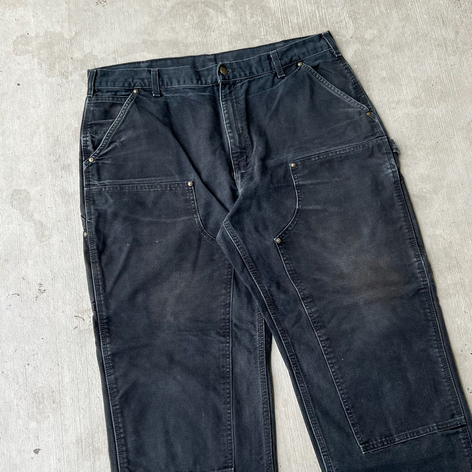 Carhartt × Vintage Carhartt black double knee work wear carpenter pants Size US 37 - 2 Thumbnail