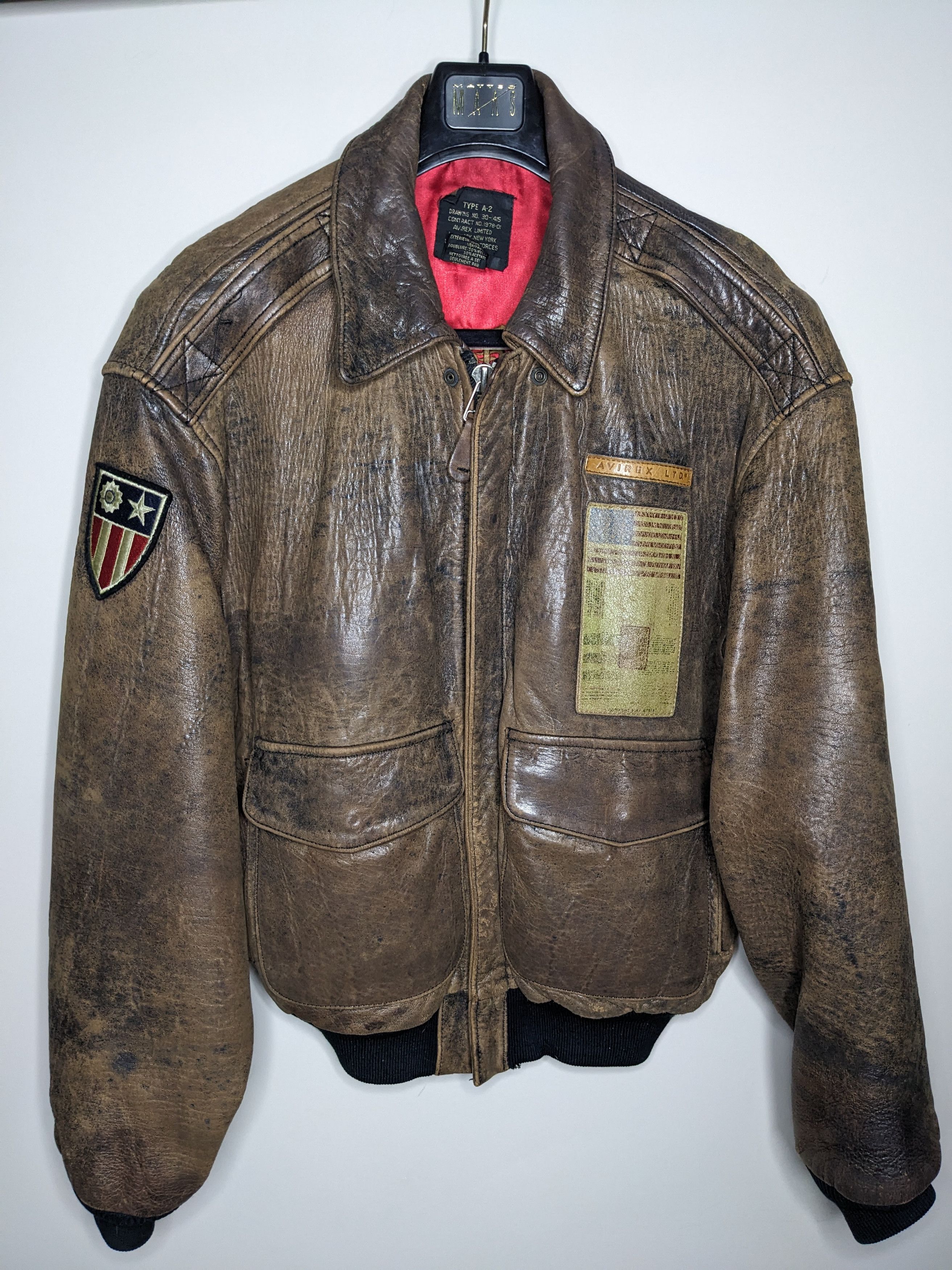 Avirex × Vintage Vintage 80s Avirex Type-A2 Flight Leather Jacket