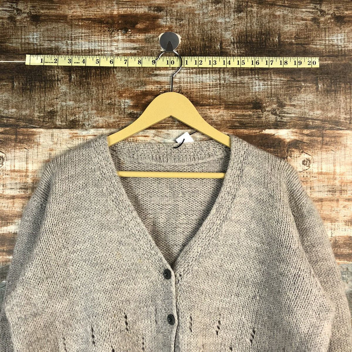 Japanese Brand × Vintage Japanese Brand Grey Hand Knit Cardigan #A2293 Size S / US 4 / IT 40 - 4 Thumbnail