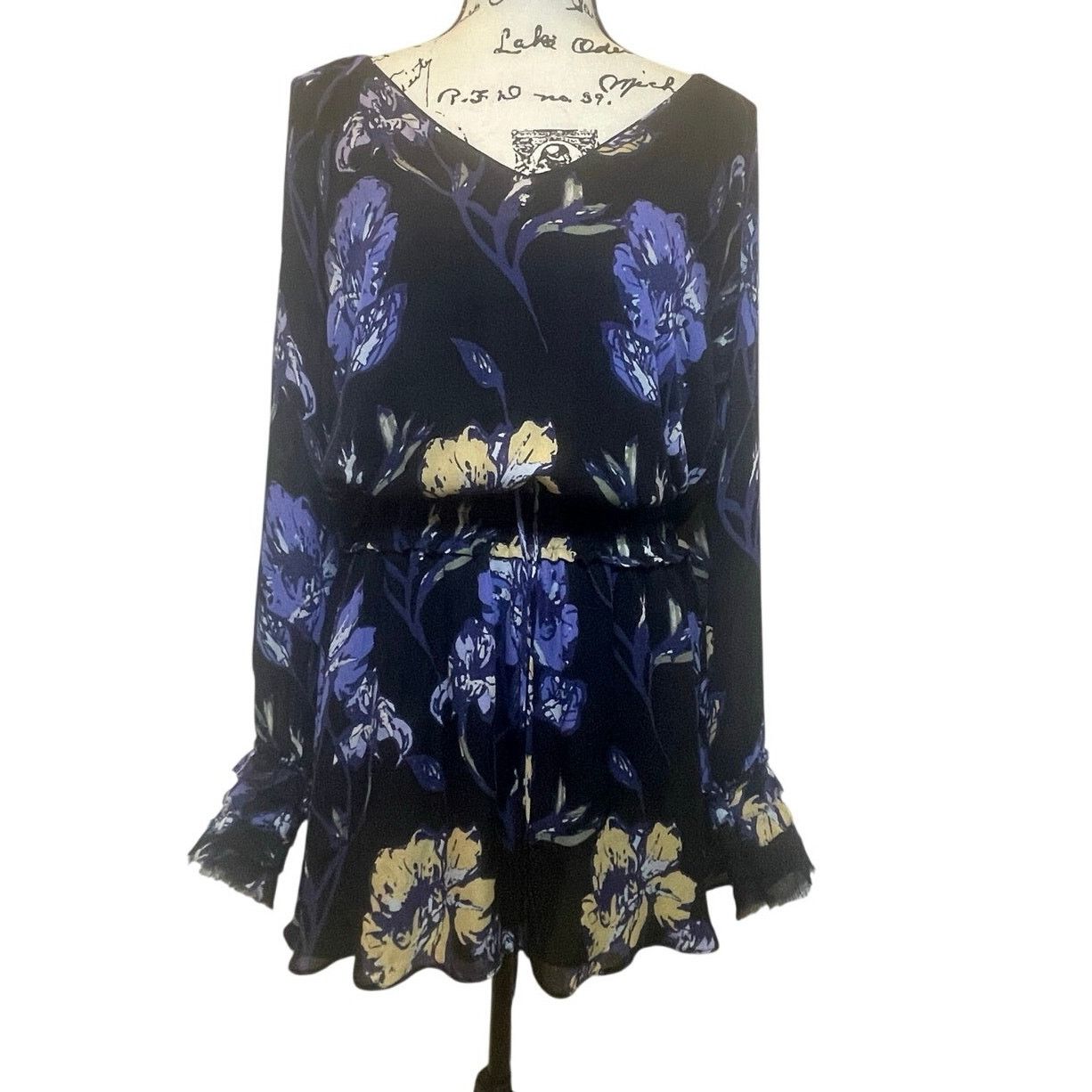 Ramy Brook RAMY BROOK MINI DRESS MILENE SILK FLORAL RUFFLE SMOCKE SZ S Size S / US 4 / IT 40 - 22 Thumbnail