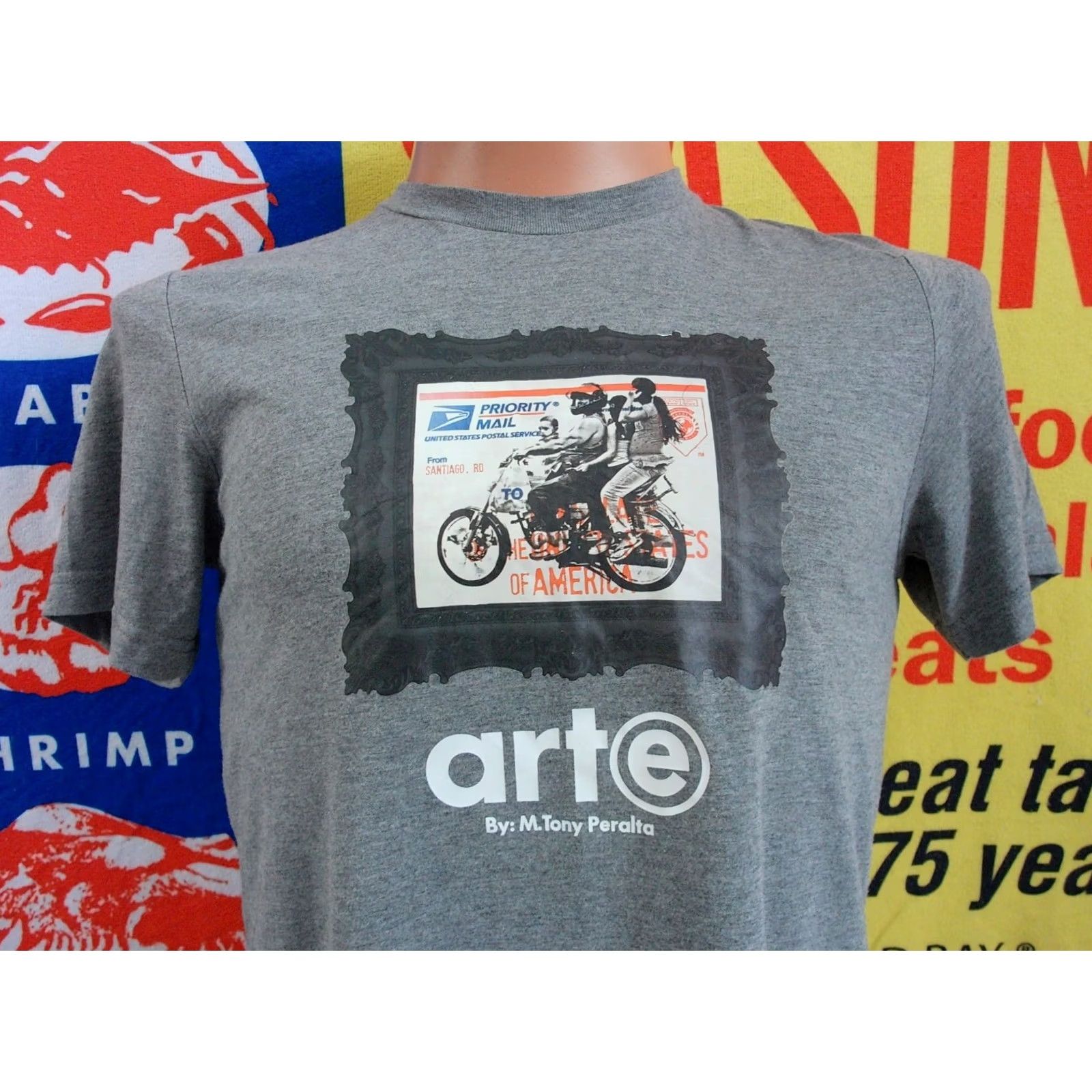 Etro Nike M. Tony Peralta Art T Shirt Mens M Gray Cotton/Polyester Short Sleeve Crew Neck Hip Hop 2020s Slim Fits The Peralta Project Size US M / EU 48-50 / 2 - 2 Thumbnail