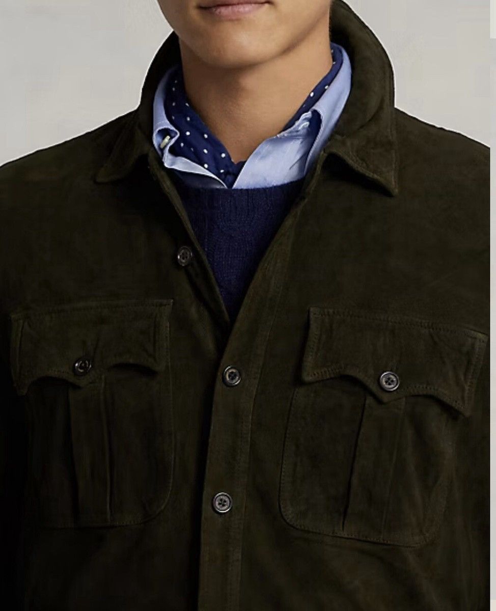 Polo Ralph Lauren 🇺🇸 NEW❗️Ralph Lauren Polo Suede Utility Leather Safari Jacket Size US L / EU 52-54 / 3 - 4 Thumbnail