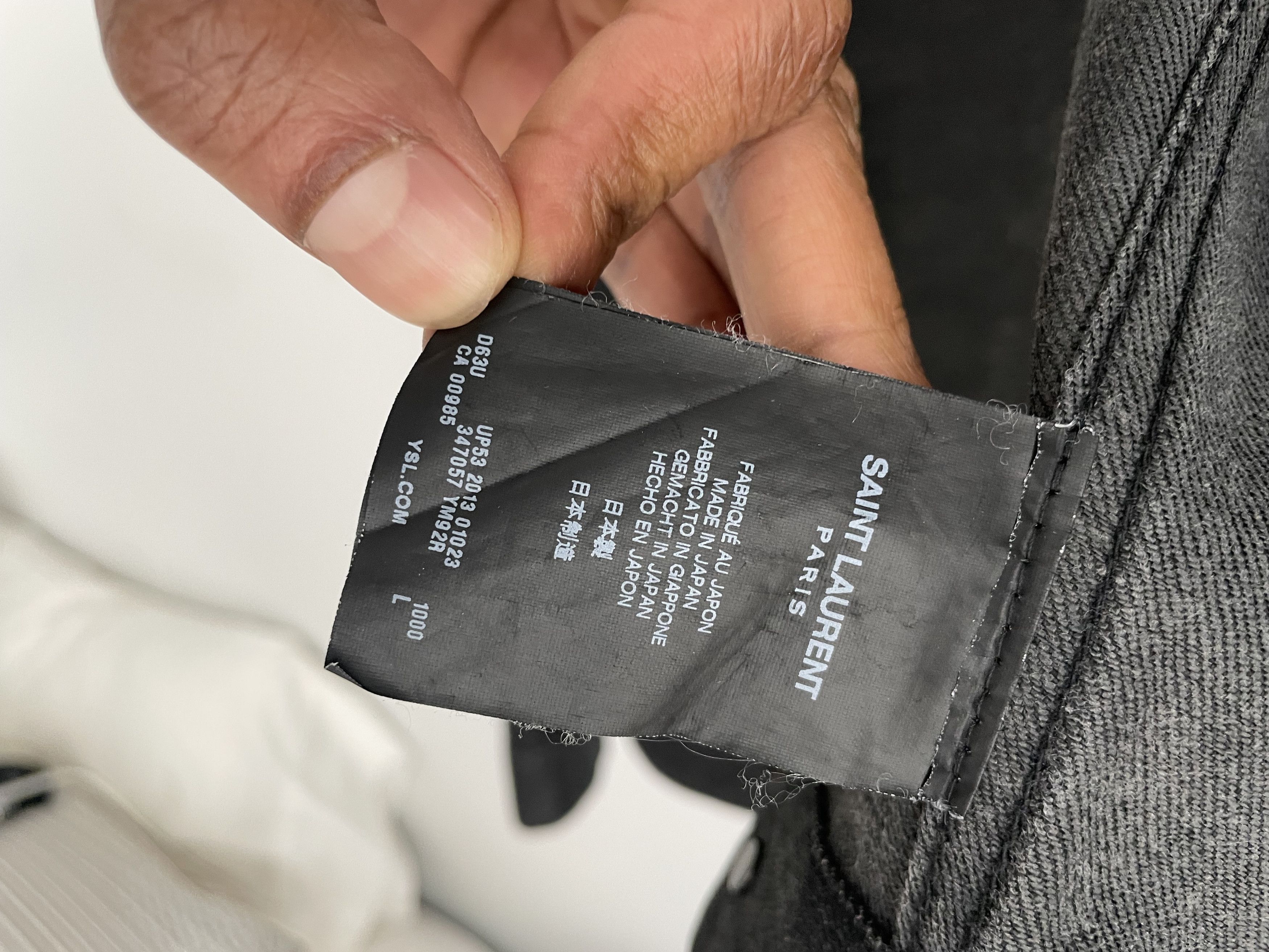 Saint Laurent Paris Hedi Slimane black Waxed Denim jacket 2013 Size US L / EU 52-54 / 3 - 7 Thumbnail