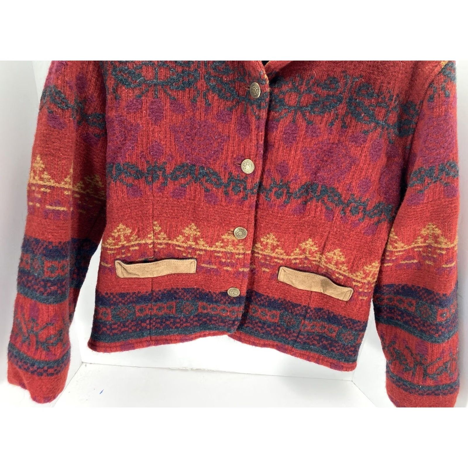 Vintage VINTAGE Woolrich Wool Barn Chore Coat Women M Red Floral Button USA Shirt Jacket Womens Size M / US 6-8 / IT 42-44 - 3 Thumbnail