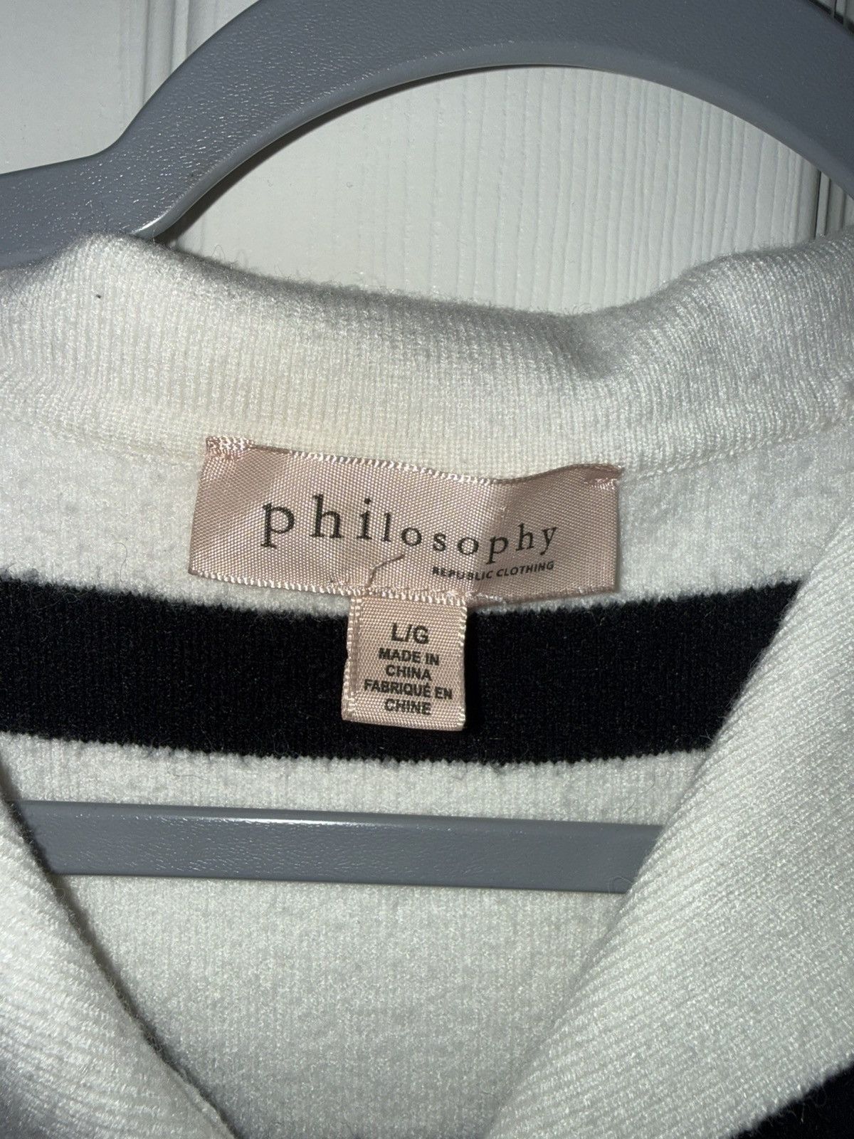 Other Philosophy sleeveless white and black striped sweater Size L / US 10 / IT 46 - 2 Thumbnail