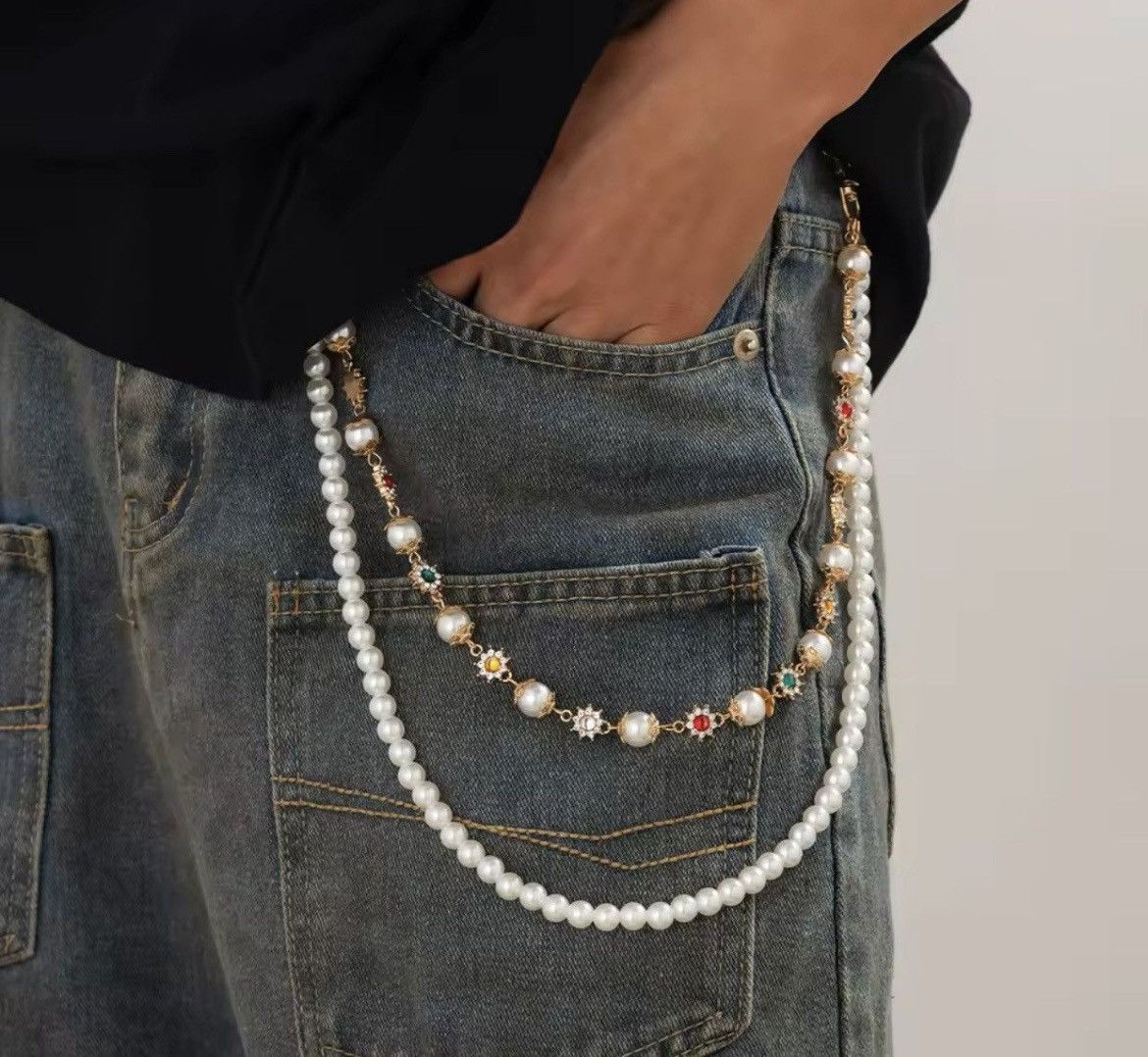 Other Exquisite Imitation Pearl Keychain Wallet Belt Chain Size ONE SIZE - 1 Thumbnail