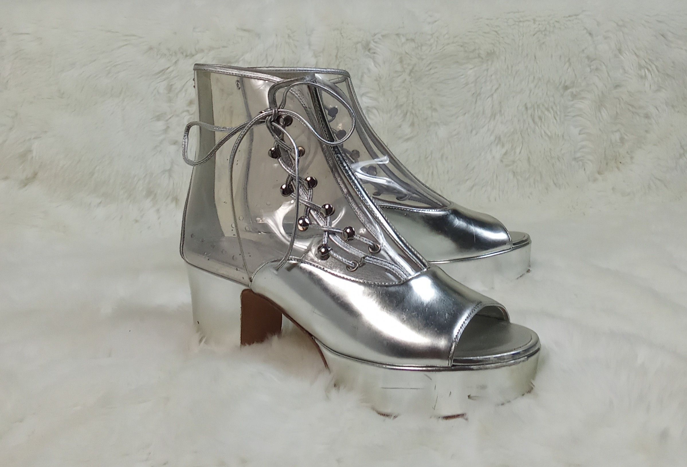 Chanel Chanel - S/S'16 - Metallic Silver - Transparent PVC Open Toe Size US 6 / IT 36 - 2 Thumbnail