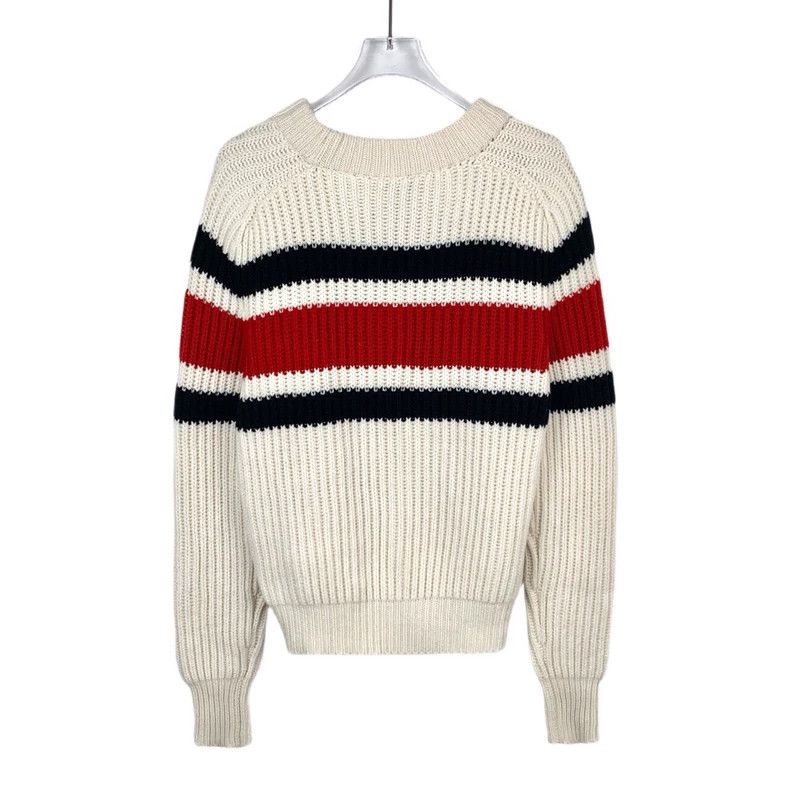 Prada Prada Logo letter inlaid round neck beige long-sleeved knit Size US M / EU 48-50 / 2 - 2 Thumbnail