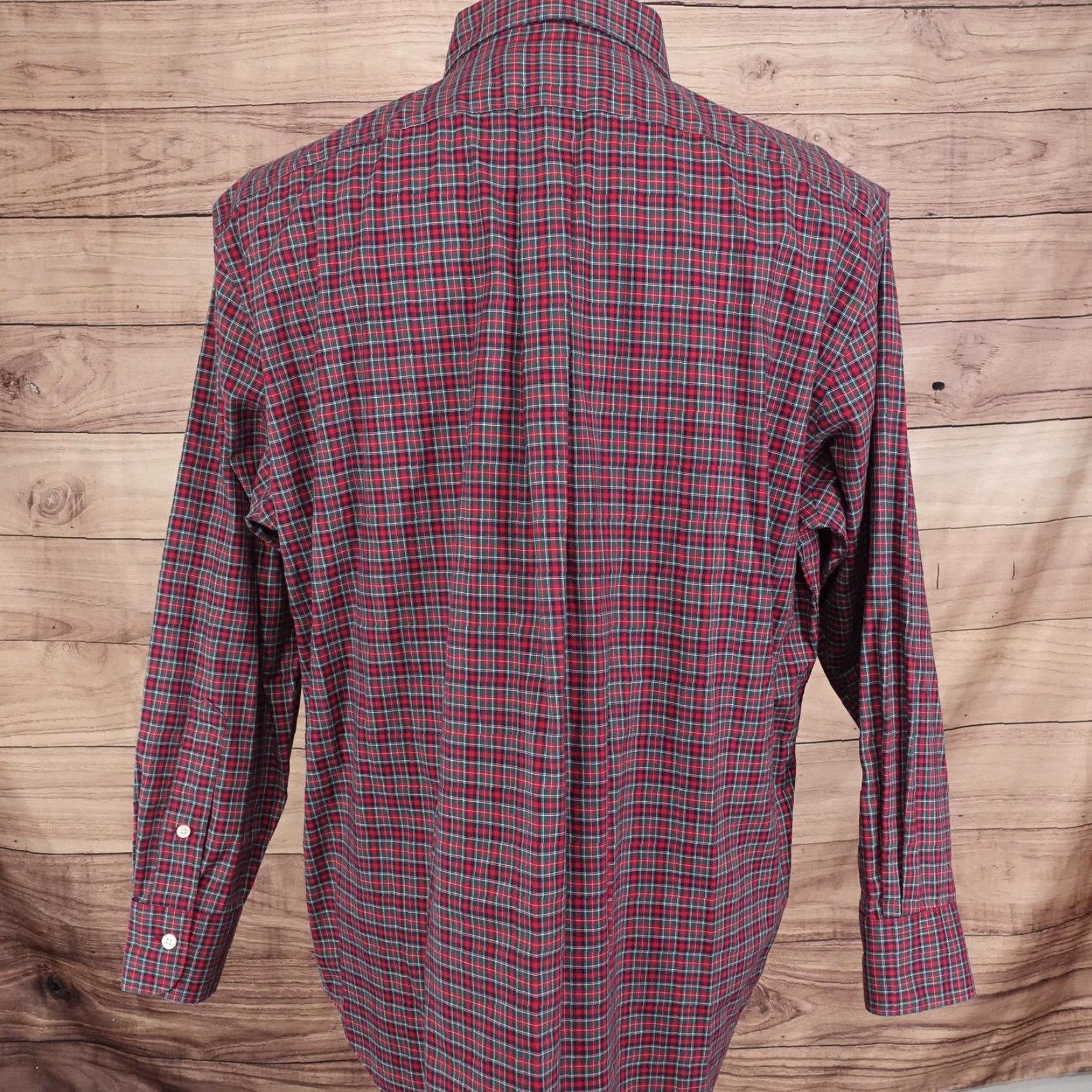 Ralph Lauren LAUREN Ralph Lauren Button-Up Shirt Mens XL Red Plaid Classic Fit Non-Iron Long Sleeve Embroidered Size 46R - 5 Thumbnail
