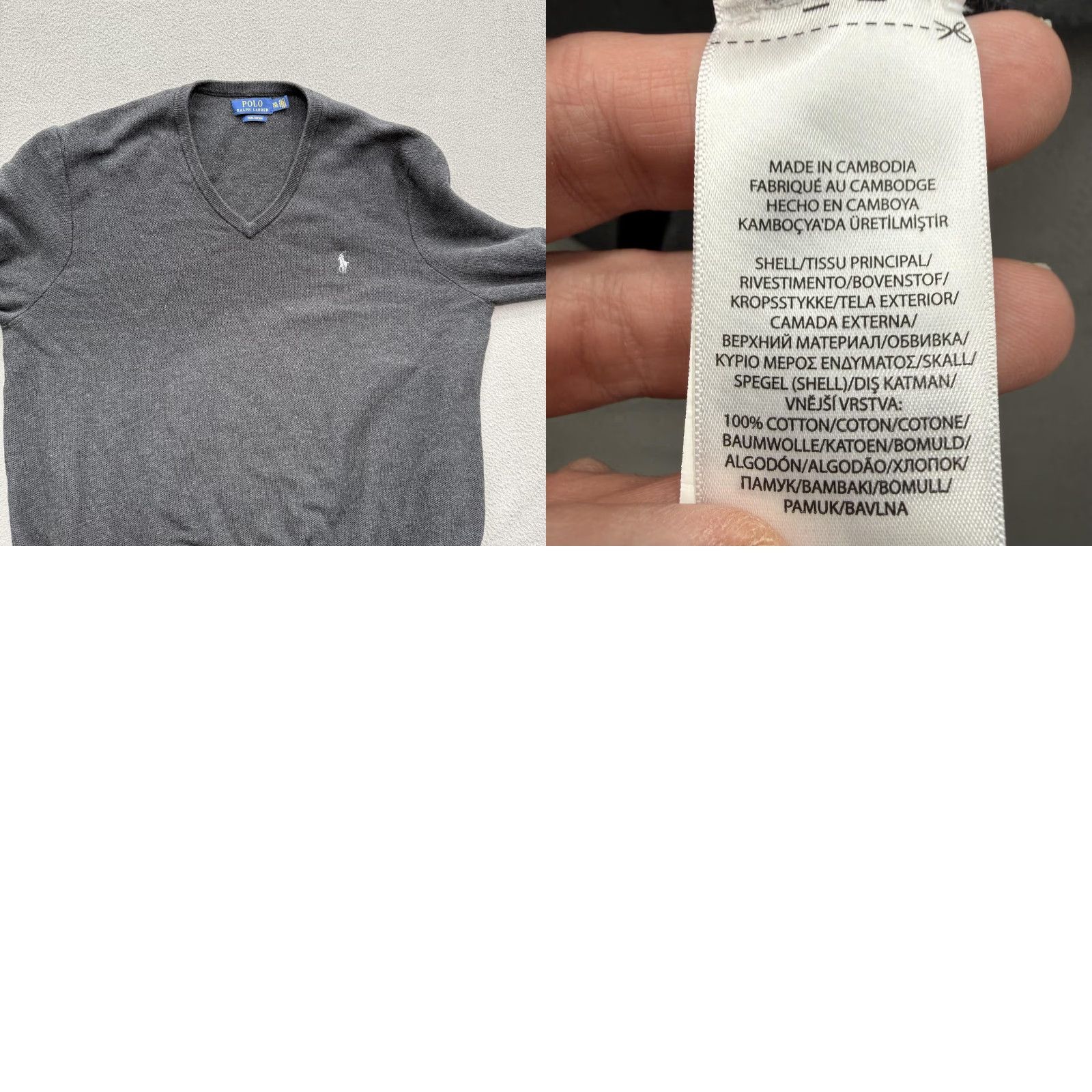 Polo Ralph Lauren Polo Ralph Lauren Sweater Mens 2XL Gray V-Neck Pima Cotton Pullover Pony Logo Knit Size US XXL / EU 58 / 5 - 8 Thumbnail