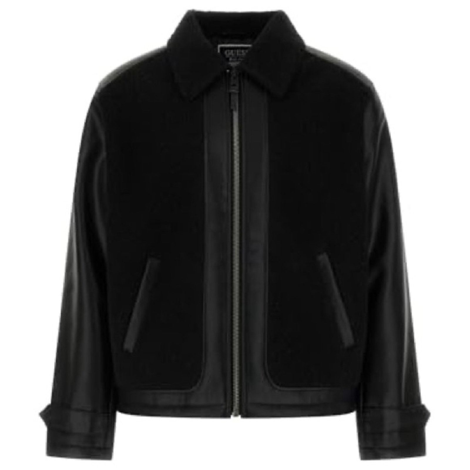 Guess GUESS Men's Faux-Leather Fleece-Trimmed Jacket Size US L / EU 52-54 / 3 - 1 Thumbnail