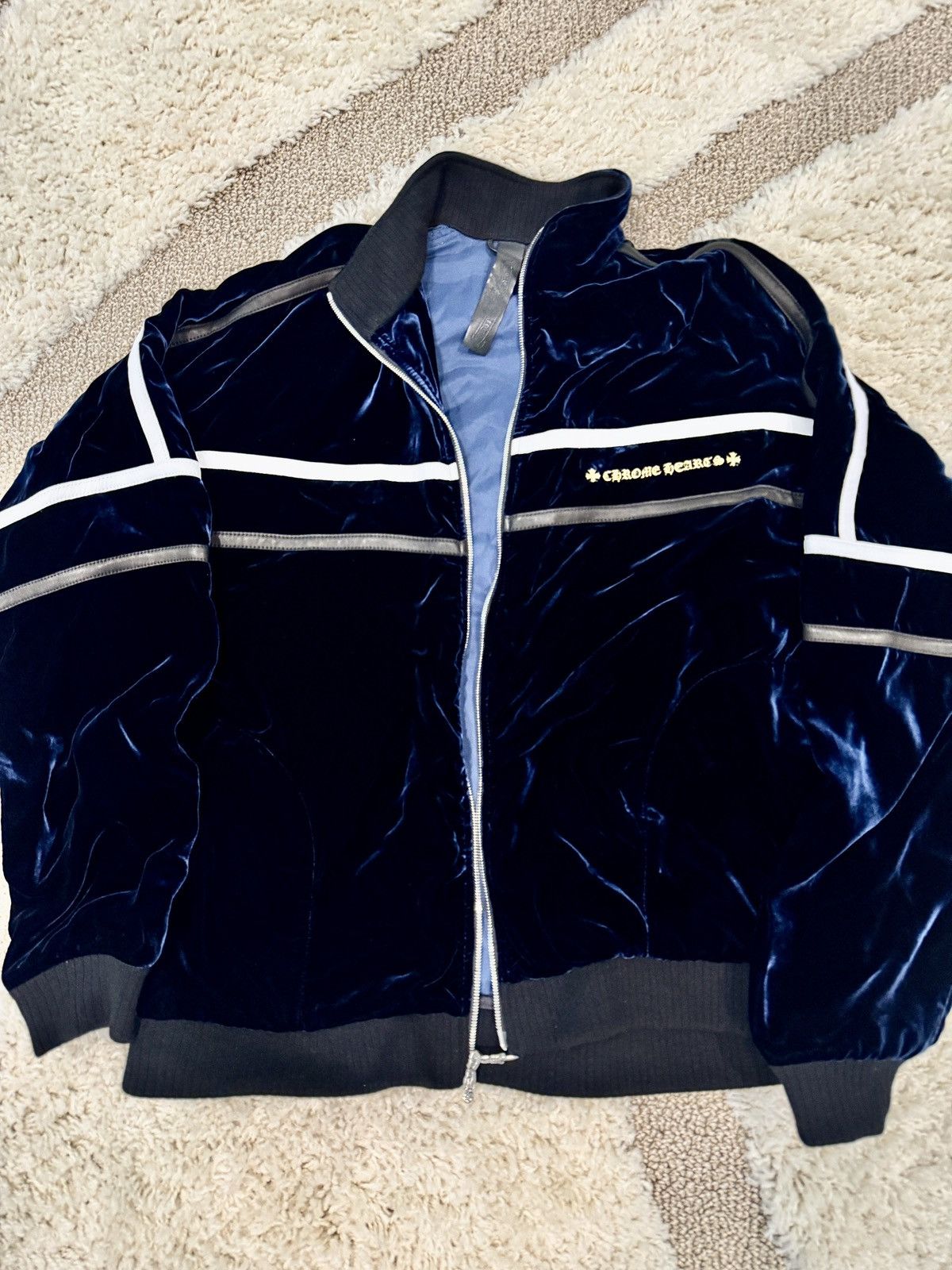 Chrome Hearts Chrome Hearts Navy Velour Jacket “So it Goes” L Size US L / EU 52-54 / 3 - 1 Thumbnail