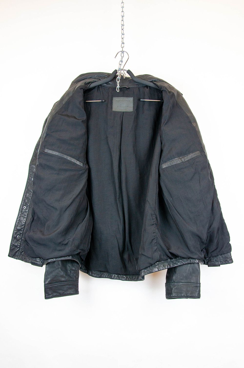 Allsaints AllSaints Holmes Leather Moto Jacket Black Size XL Size US XL / EU 56 / 4 - 15 Thumbnail