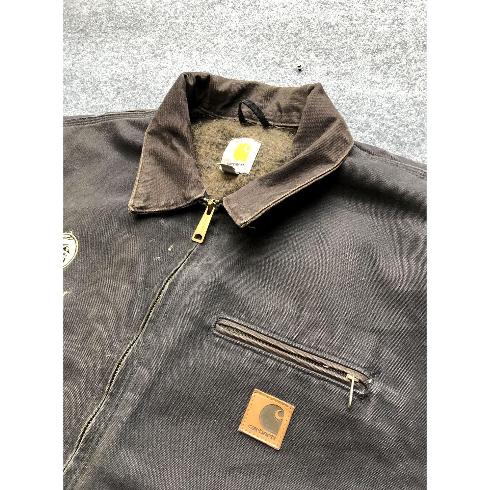 Carhartt Carhartt Jacket Mens 2XL Black Canvas Bomber Full Zip Workwear Blanket Lined J97 Size US XXL / EU 58 / 5 - 6 Thumbnail