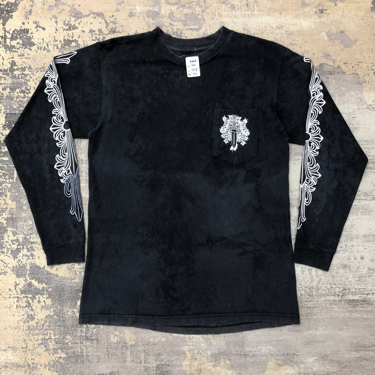 image of T222 VTG Sunfaded Japan Skateboard Longsleeve Tee in Black, Men's (Size Medium)