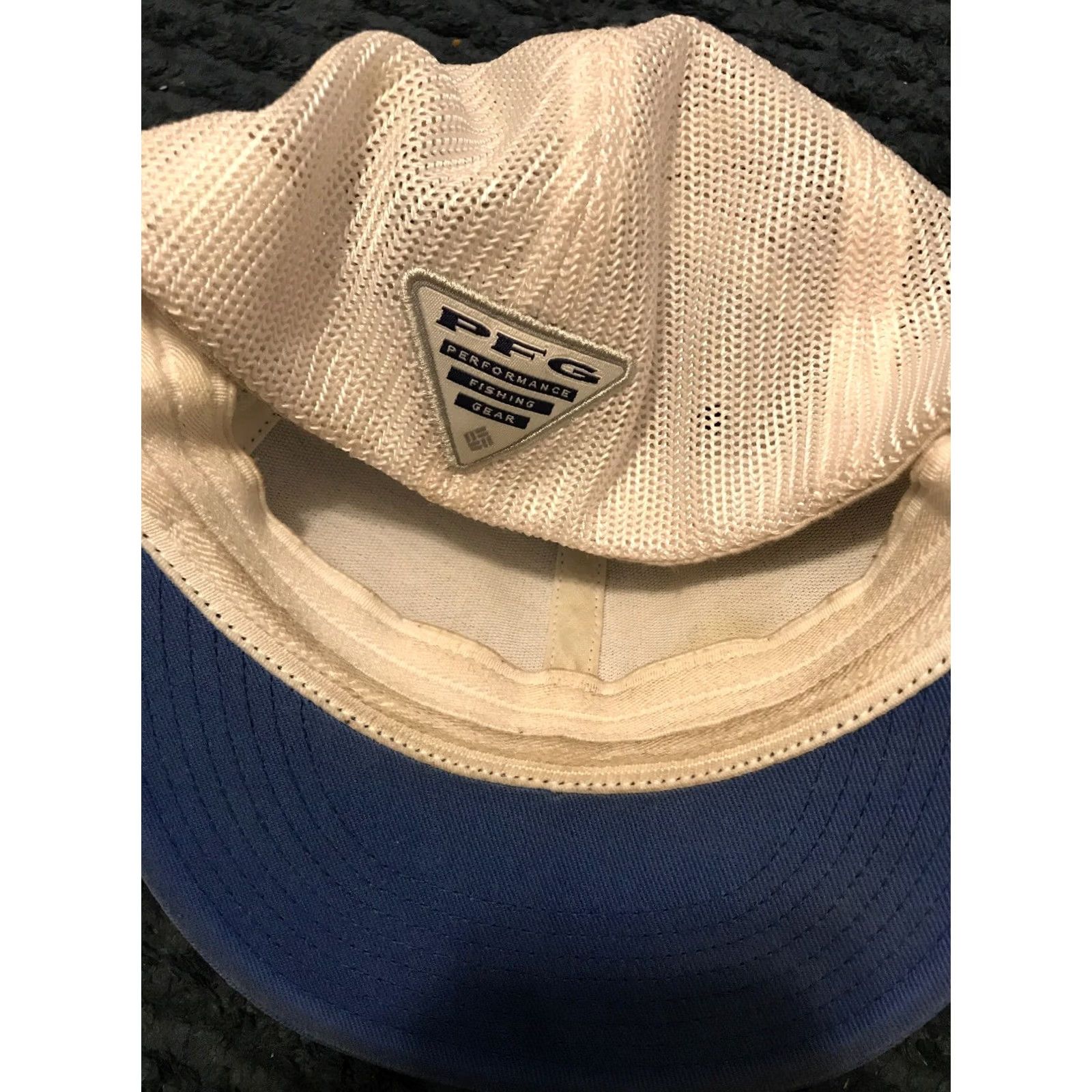 Vintage Columbia Hat Baseball Cap Men S Blue White PFG Lightweight Mesh Solid Casual Cap Size ONE SIZE - 2 Thumbnail