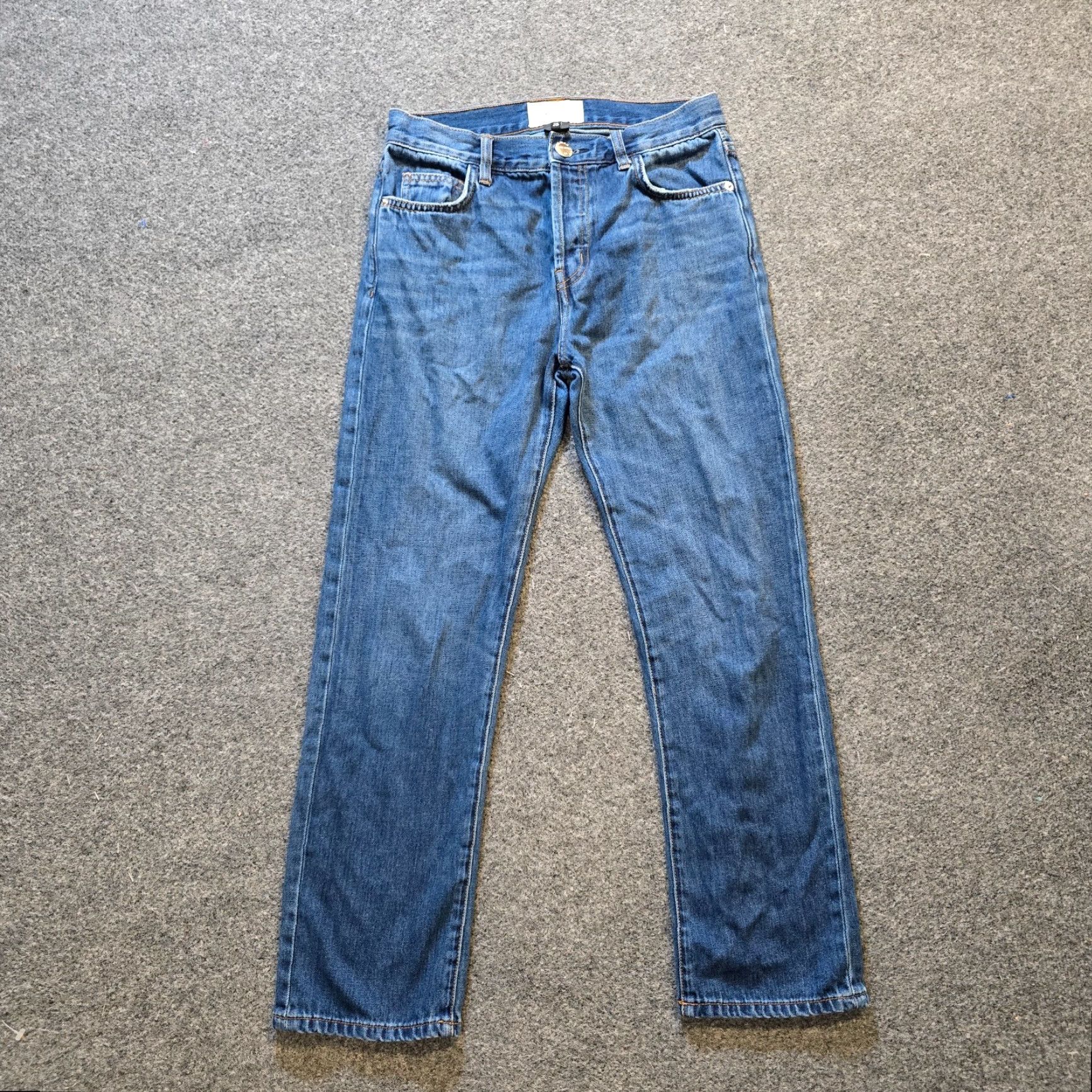 Vintage Current/Elliott Jeans Womens 25 Blue Denim Button Fly Straight Leg Capsule Casual Size 42" / US 20 - 2 Thumbnail