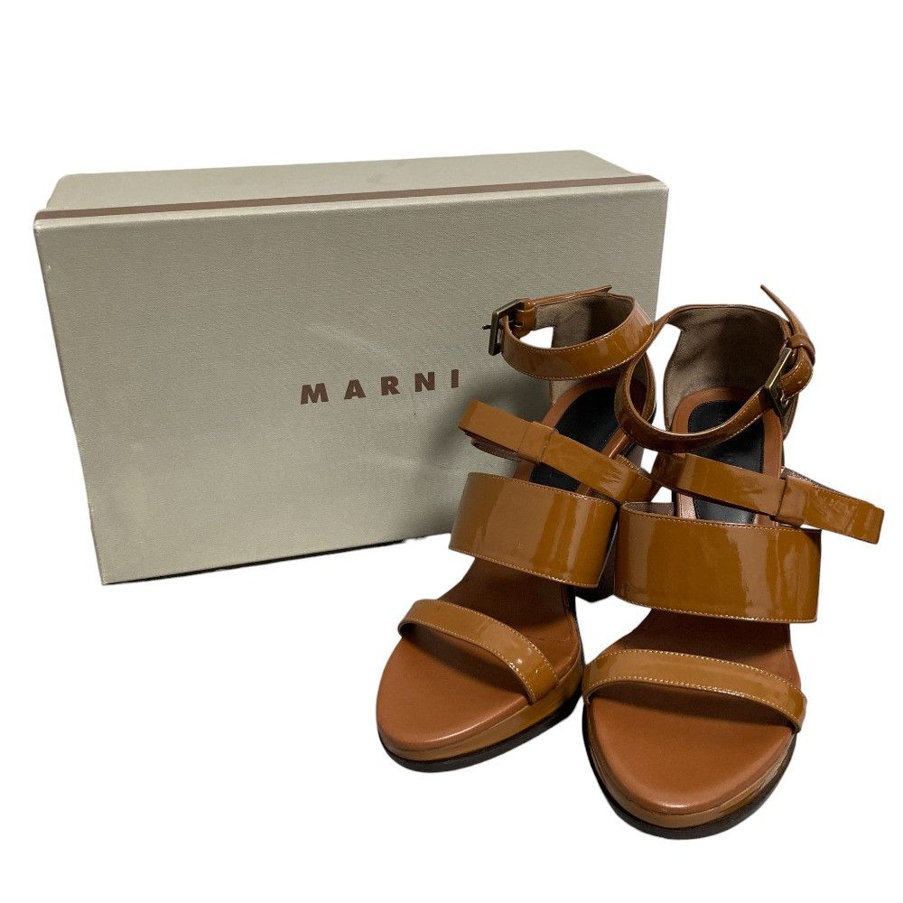 Marni Marni Marni Patent Leather Wood Heel Sandals Leather Shoes DUTY FREE for USA Size ONE SIZE - 1 Thumbnail