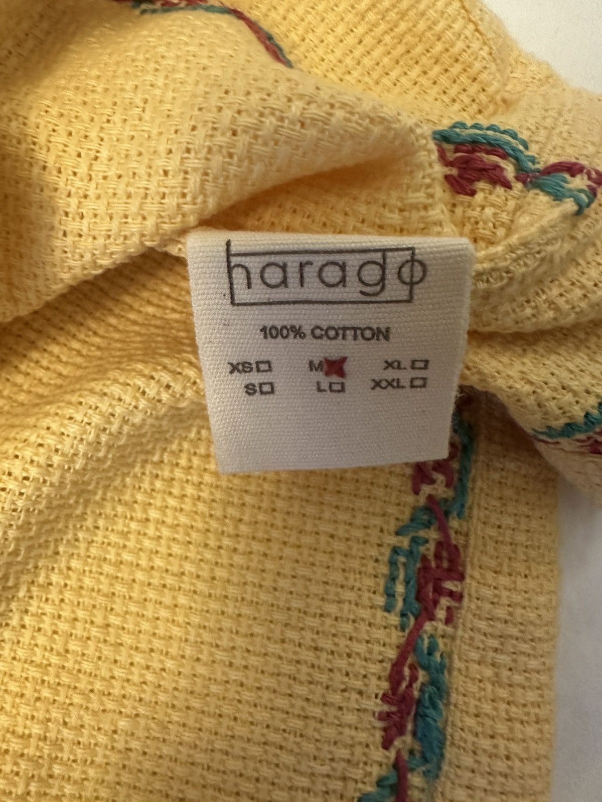 HARAGO Cross-stitched cotton short-sleeved shirt Size US M / EU 48-50 / 2 - 4 Thumbnail