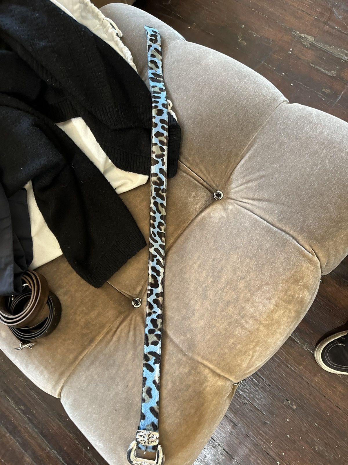 Chrome Hearts Chrome Hearts ‘ CENTRAL CEE ! BELT blue zebra Size 34 - 14 Thumbnail
