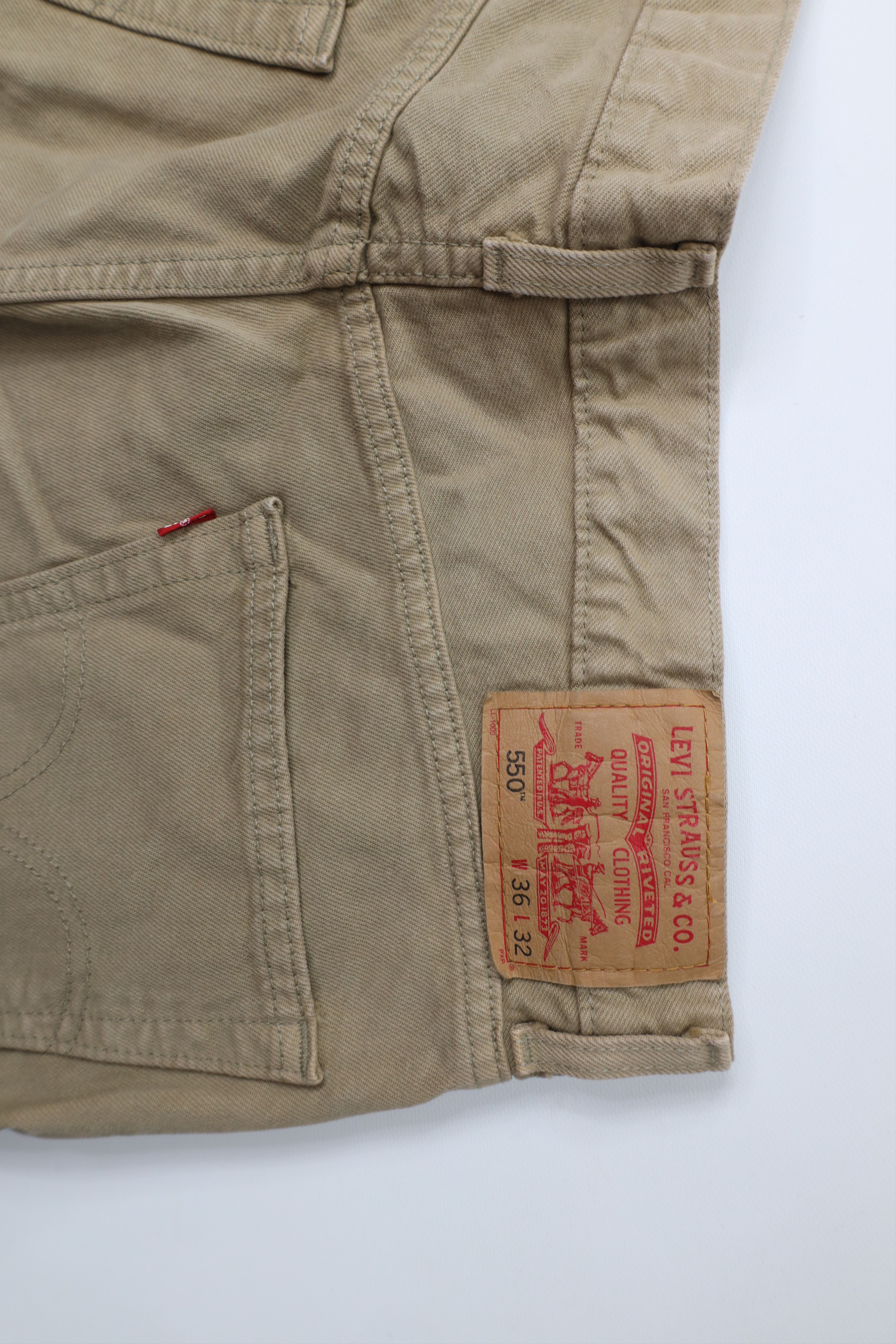 Levi's Vintage Y2K 2003 Levis 550 Fit Denim Jeans Beige Khaki Size US 36 / EU 52 - 13 Thumbnail