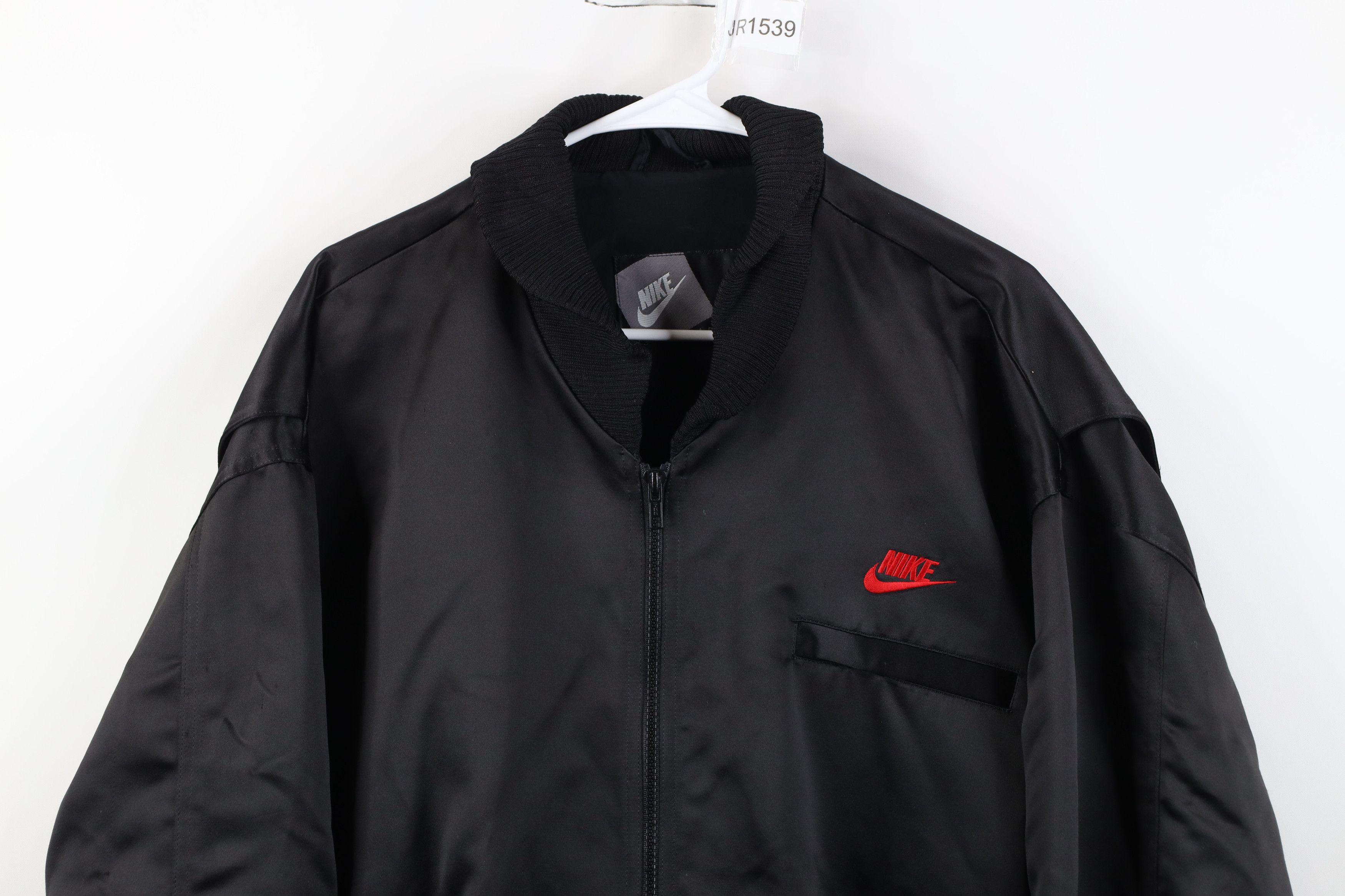 Nike Vintage 90s Nike Racing Team James Satin Bomber Jacket Black Size US L / EU 52-54 / 3 - 2 Thumbnail