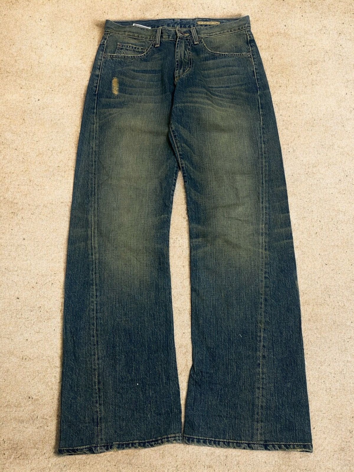 Hysteric Glamour × Japanese Brand Chip Pepper Jean Baggy Mud Washed Whisker Distressed Size US 30 / EU 46 - 1 Thumbnail