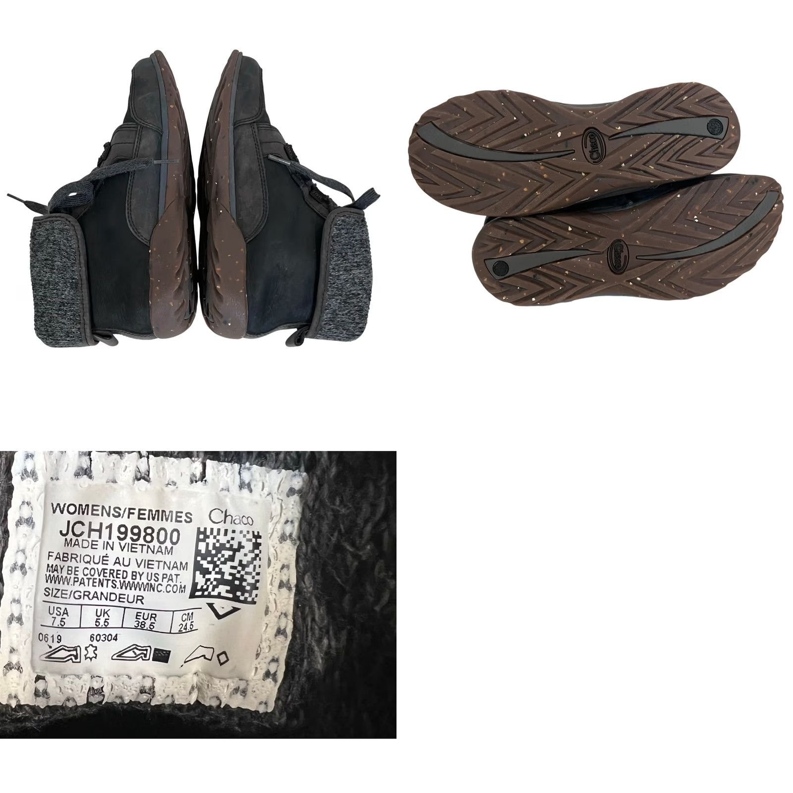 Chaco Chaco Barbary Waterproof Leather Boots Women 7.5 Dark Gray Black Chelsea Lace Up Foldover Gorpcore Outdoor Fall Spring Winter Casual Activewear Travel Size US 12 / IT 42 - 8 Thumbnail