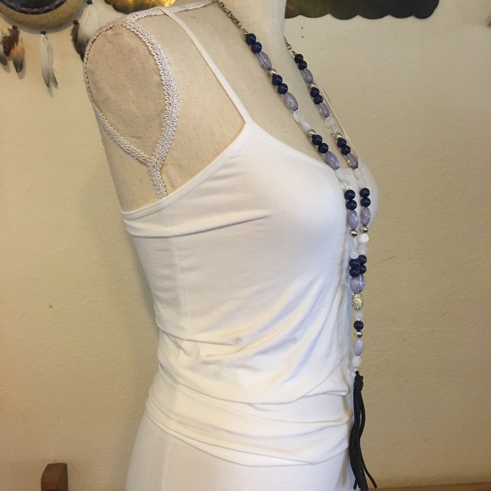 Jewelry INC multi tone bead leather tassel long necklace Size ONE SIZE - 2 Thumbnail