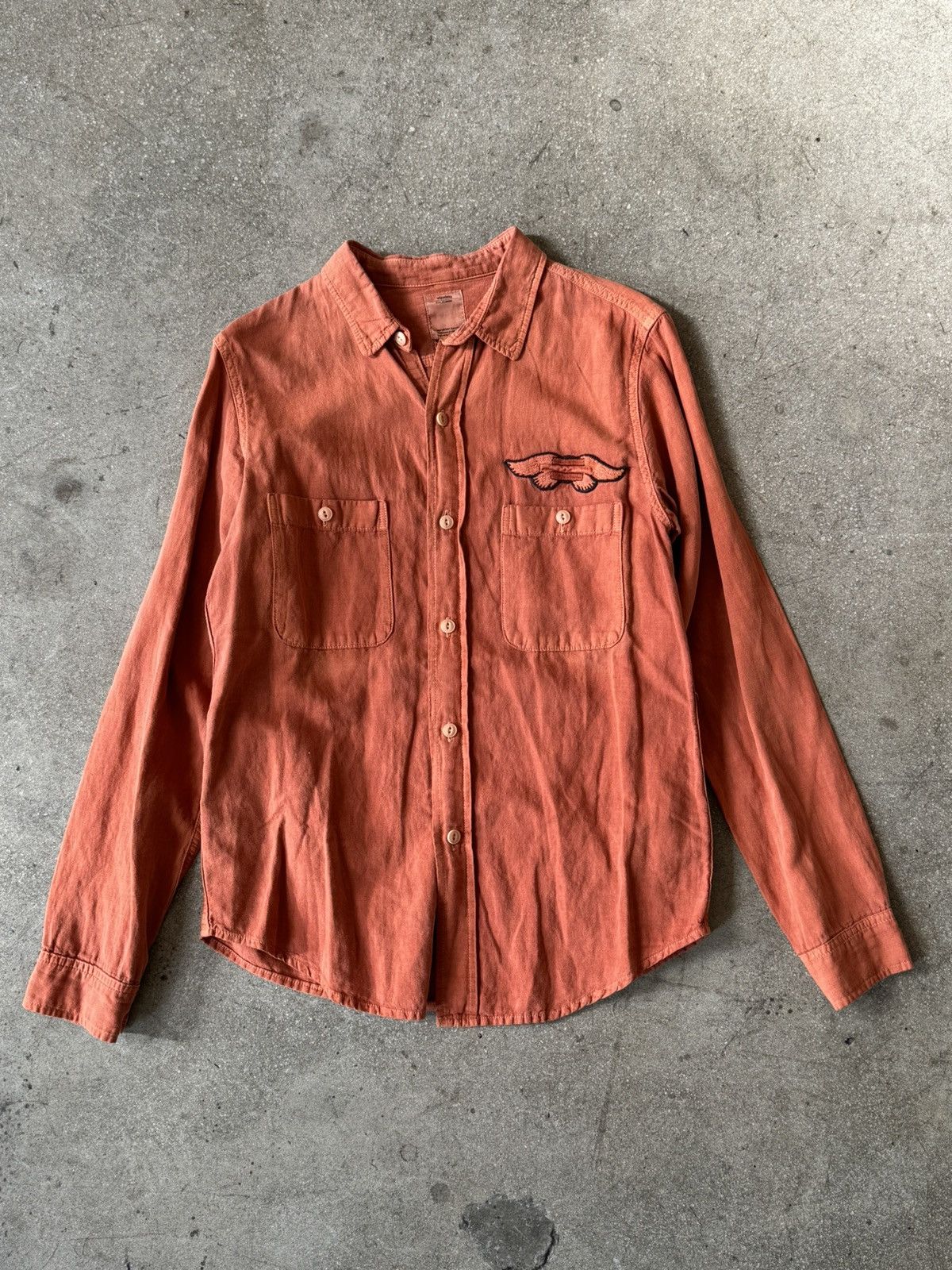Visvim Visvim Linen Rust Mud Color Garment Dyed Work Shirt Size US M / EU 48-50 / 2 - 1 Thumbnail