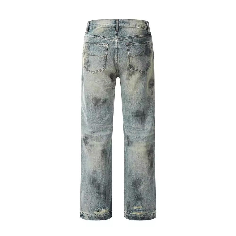 Designer × Vintage Washed Design Straight Dirty y2k jeans Size US 30 / EU 46 - 7 Thumbnail