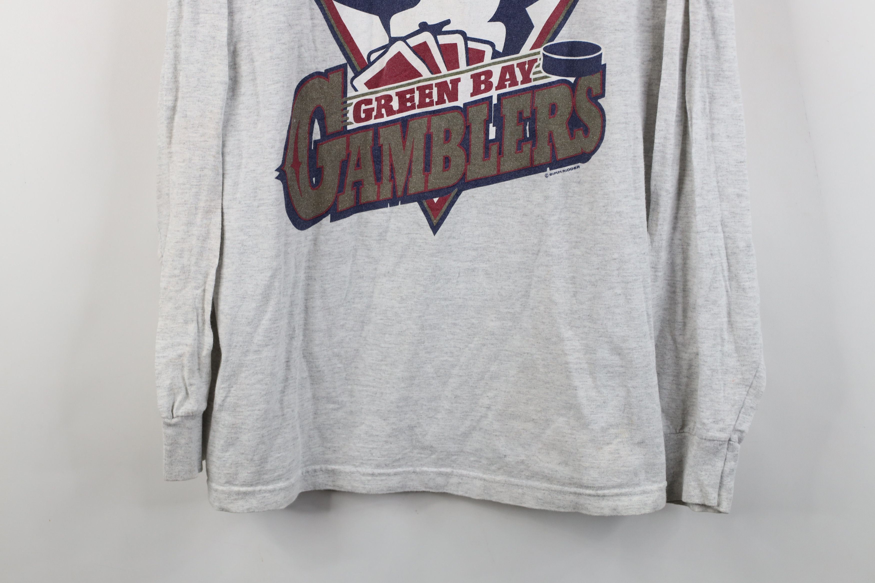 Vintage Vintage 90s USHL Gamblers Long Sleeve T-Shirt Gray USA Size US XL / EU 56 / 4 - 3 Thumbnail