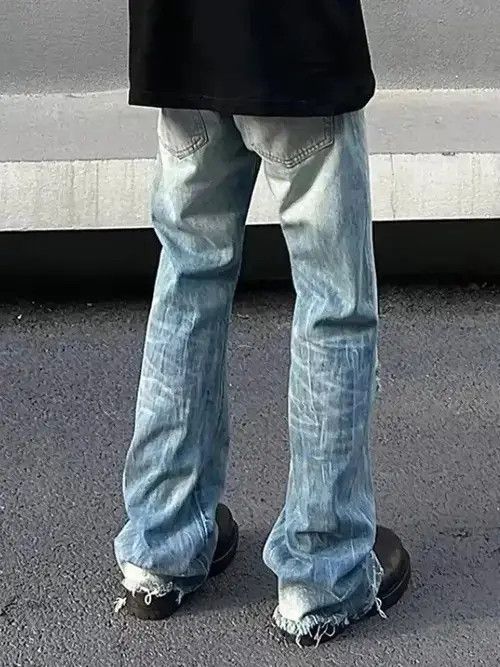 Japanese Brand Ripped Jeans for Men Street Slim Size US 30 / EU 46 - 2 Thumbnail
