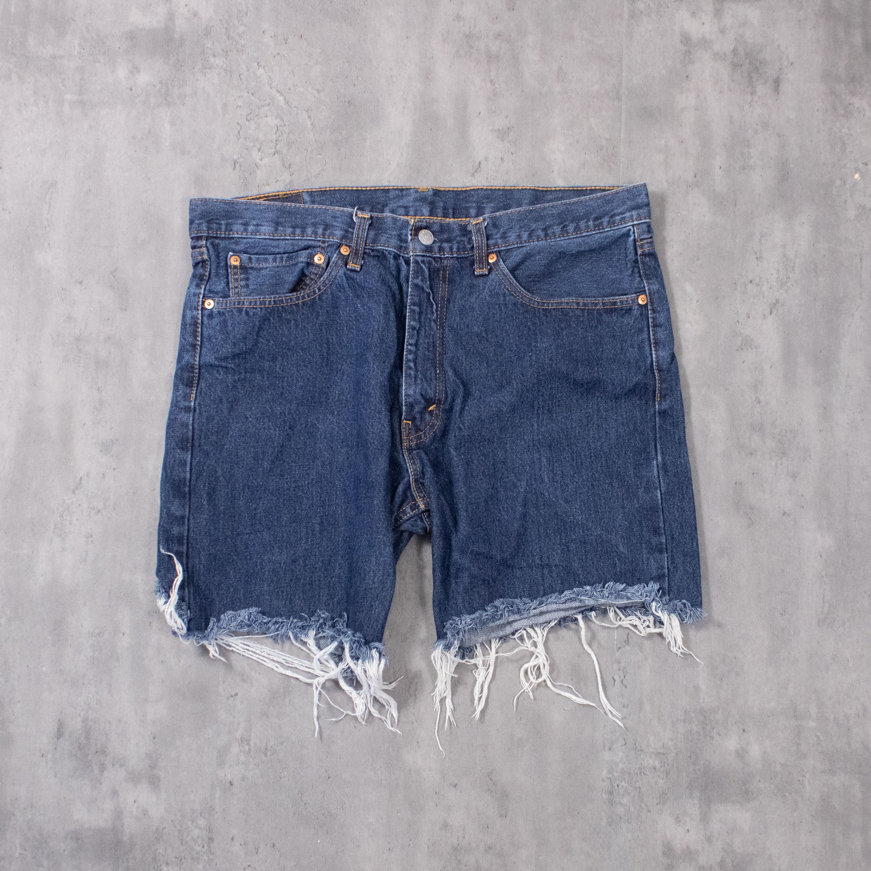 Levi's Levis Cut Off Baggy Indigo Distressed Jorts Shorts Size US 36 / EU 52 - 3 Thumbnail