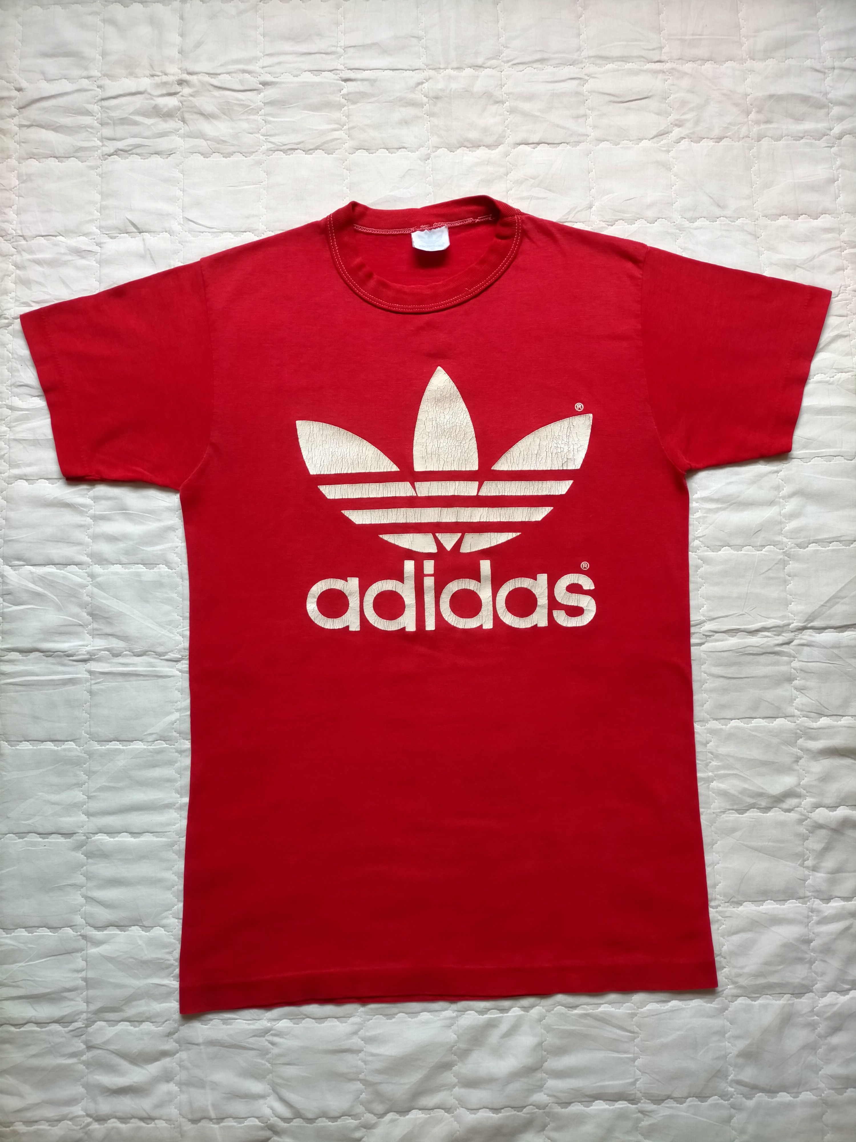 Adidas Vintage 80s adidas trefoil single stich tee Size US M / EU 48-50 / 2 - 1 Thumbnail