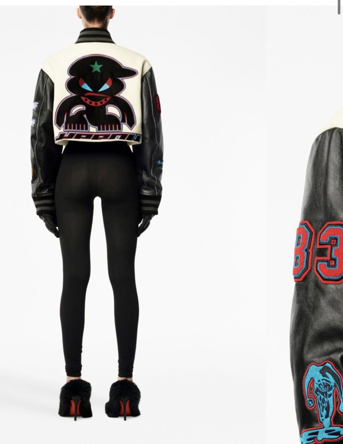 Heron Preston SOLD OUT Heron Preston Patched Crop Leather Varsity Jacket Size M / US 6-8 / IT 42-44 - 1 Thumbnail