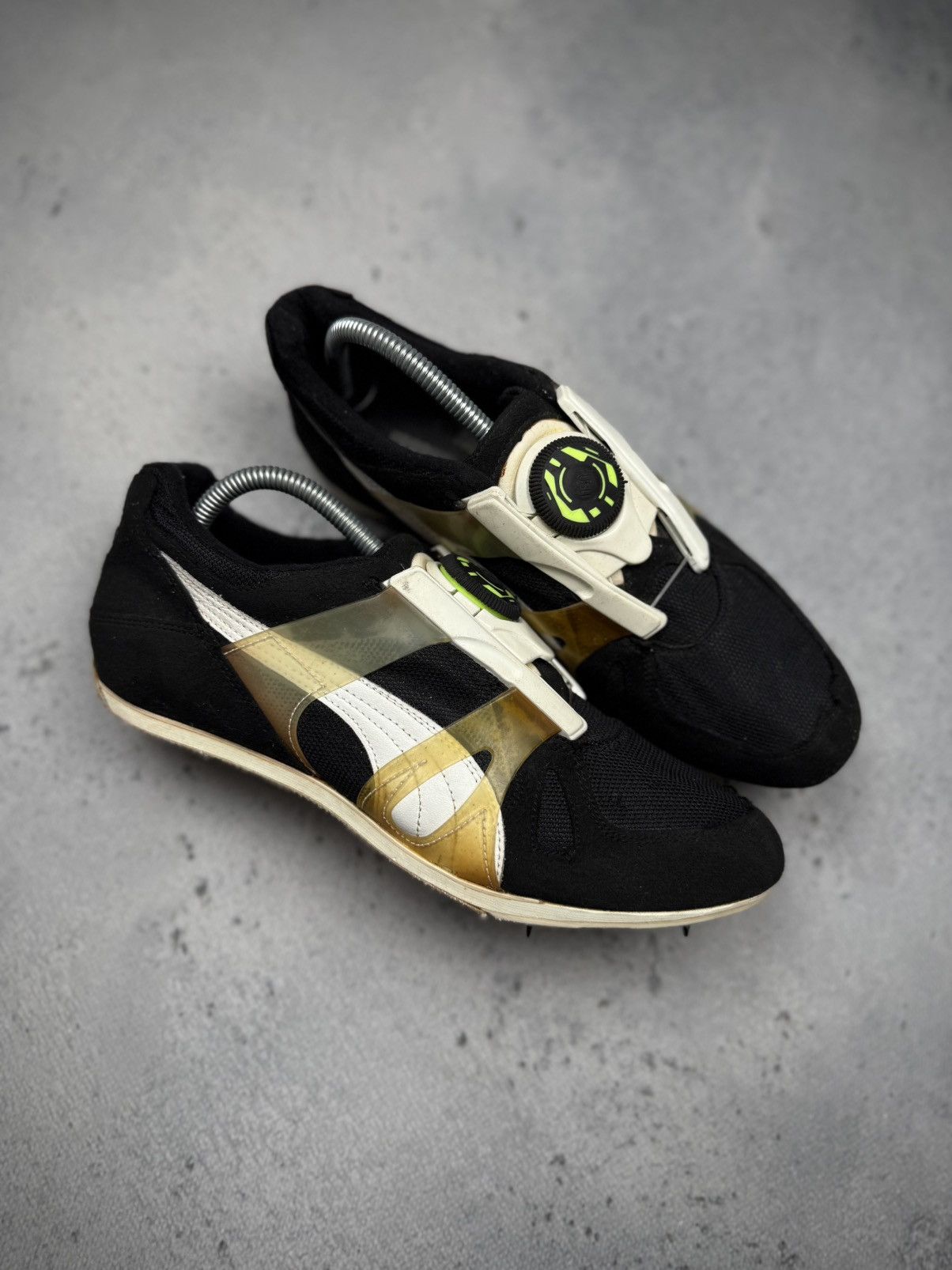 Puma Vintage Puma Cell Track Spikes Black Gold Rare Running Shoes Size US 10.5 / EU 43-44 - 1 Thumbnail