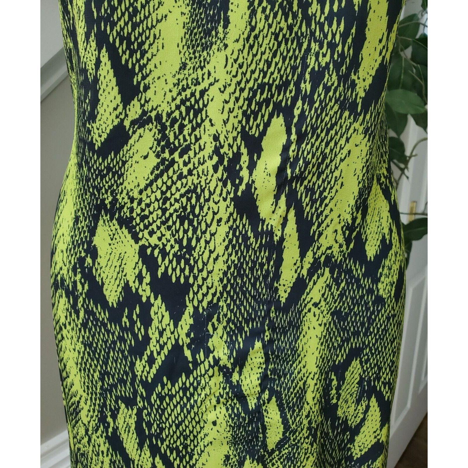 Other Sans Souci Snake Print Polyester V-Neck Knee Length Dress L Size L / US 10 / IT 46 - 4 Thumbnail
