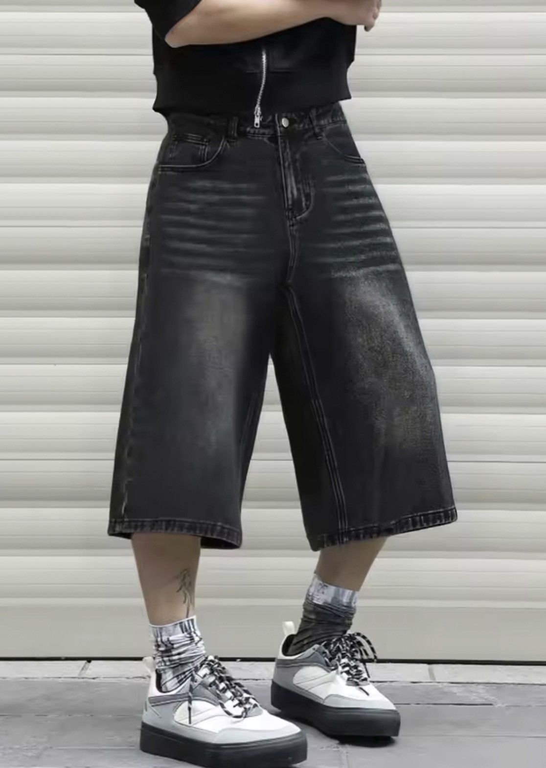 Jean Akimoto x Aoshi Baggy Washed Denim Shorts Size US 31 - 6 Thumbnail