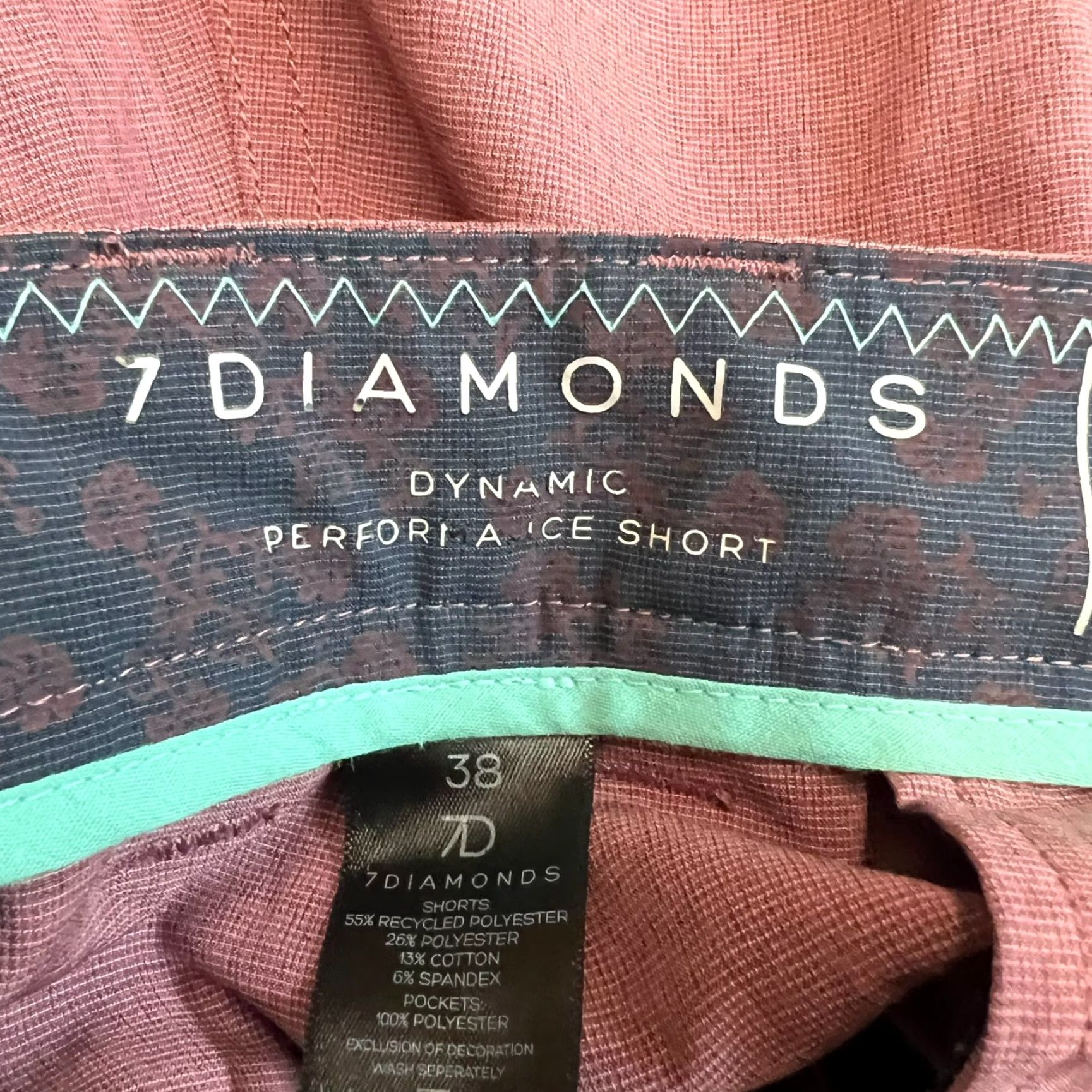 Vintage 7 Diamonds Dynamic Performance Golf Shorts Mens Size 38 Mauve Size US 38 / EU 54 - 6 Thumbnail