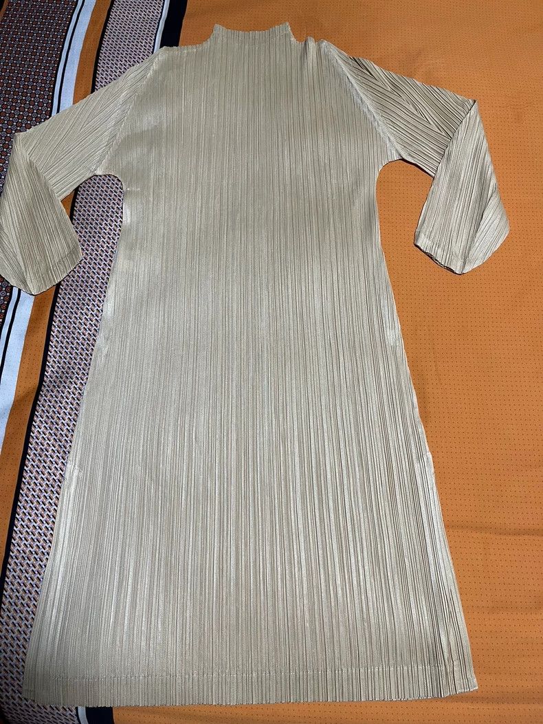 Issey Miyake Issey Miyake Beige slit dress Size L / US 10 / IT 46 - 7 Thumbnail