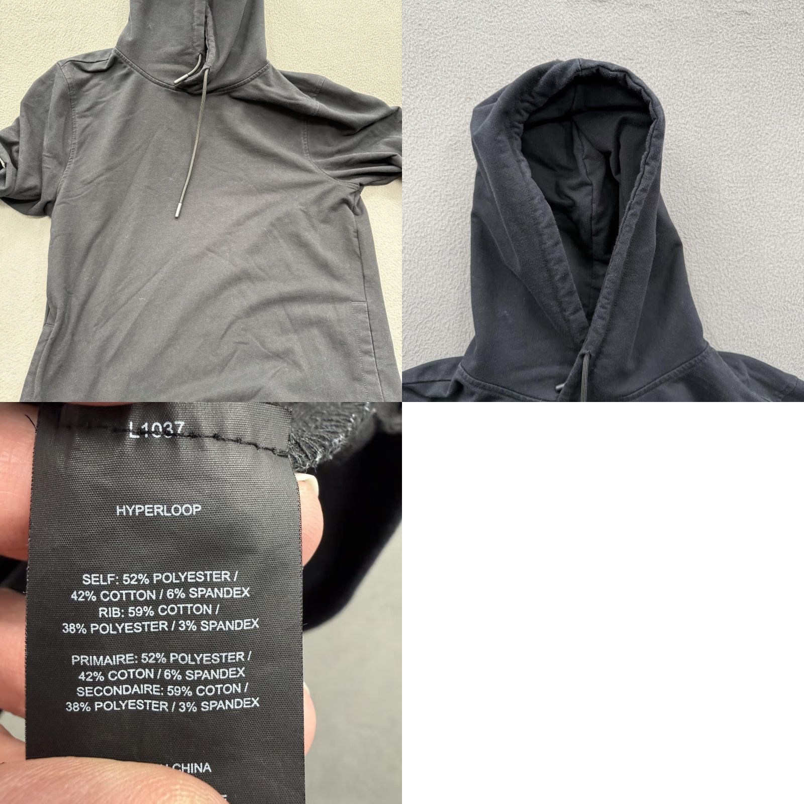 Cuts Cuts Hoodie Mens Medium Black Hyperloop Classic Pullover Sweatshirt Pockets Size US M / EU 48-50 / 2 - 8 Thumbnail