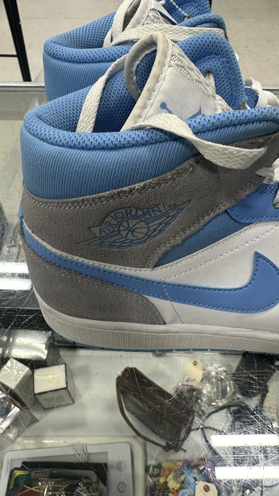 Jordan Brand × Nike Air Jordan 1 Mid University Blue Grey Size US 12 / EU 45 - 6 Thumbnail