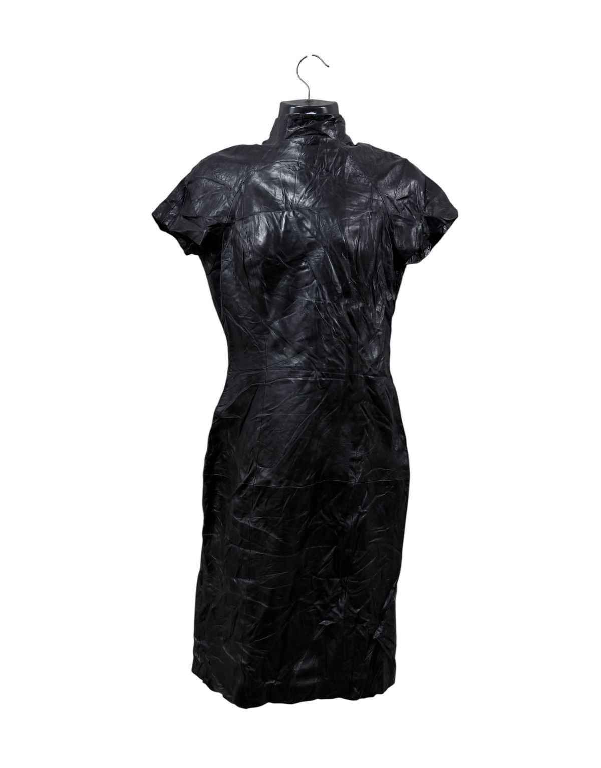 Gucci Vtg💥Gucci Era Tom ford Designer Dress Leather Black Size M / US 6-8 / IT 42-44 - 1 Thumbnail
