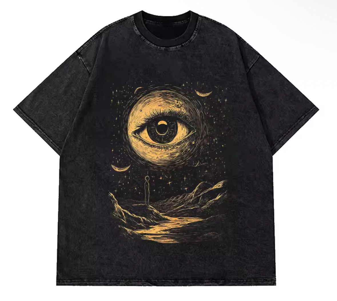 Japanese Brand Y2K Vintage Gothic Lonely Eye Print Distressed T-Shirt Size US M / EU 48-50 / 2 - 1 Thumbnail