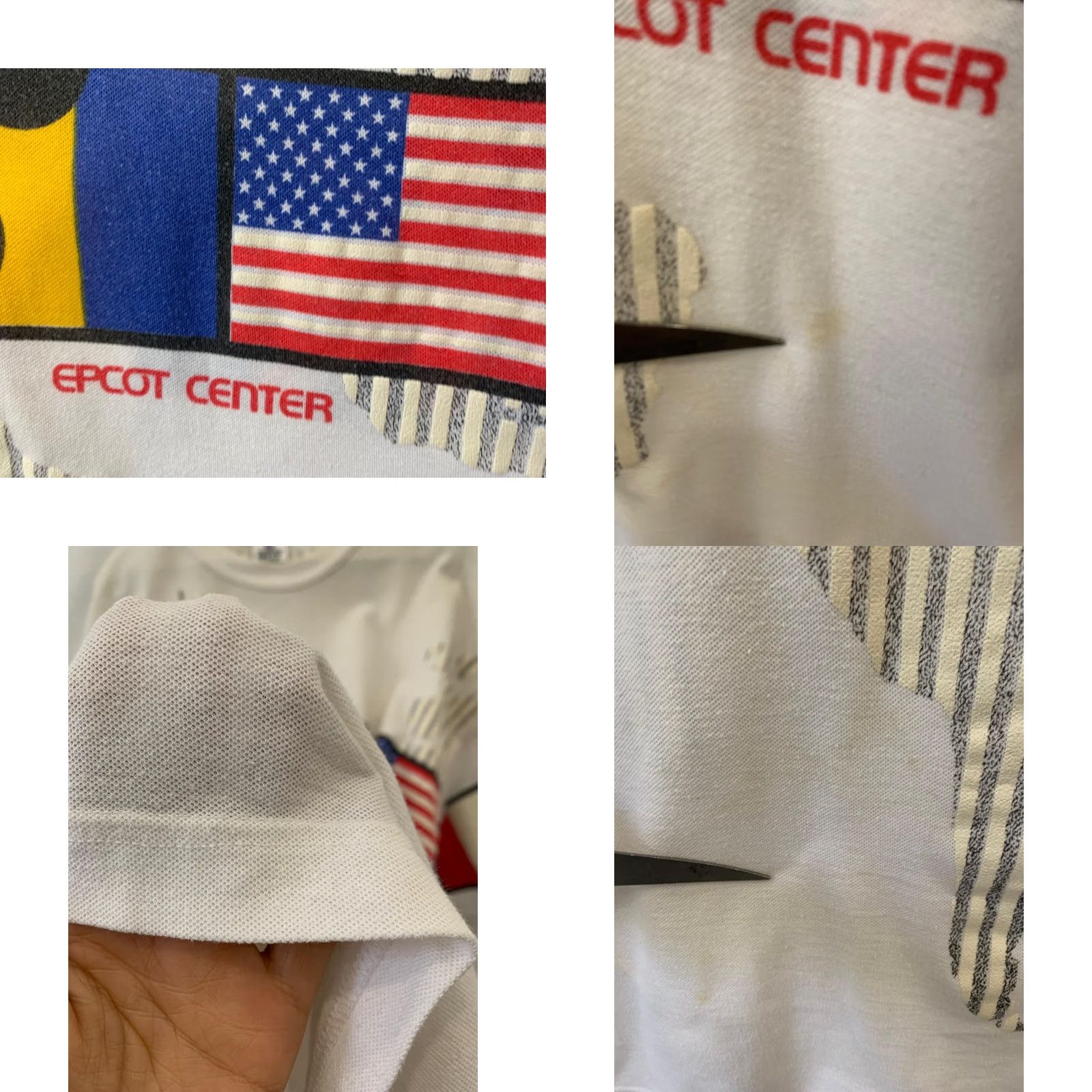 Disney VINTAGE EPCOT Center World Showcase T Shirt L XL Mickey Flags USA 1980s Size US XL / EU 56 / 4 - 9 Thumbnail