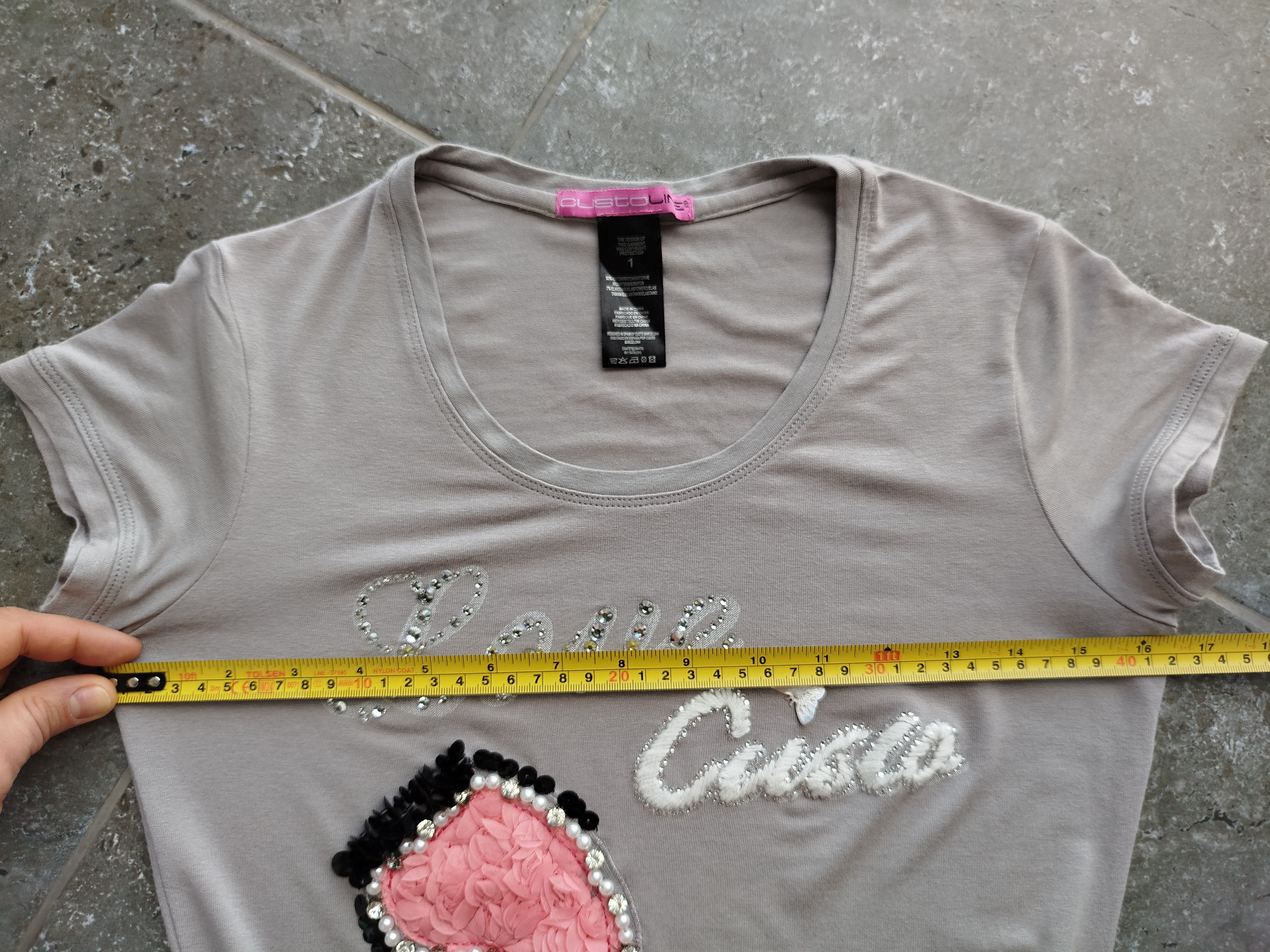 Custo Barcelona Top Short Sleeve Embroidery Roses Shoe Size 1/S Size S / US 4 / IT 40 - 10 Thumbnail