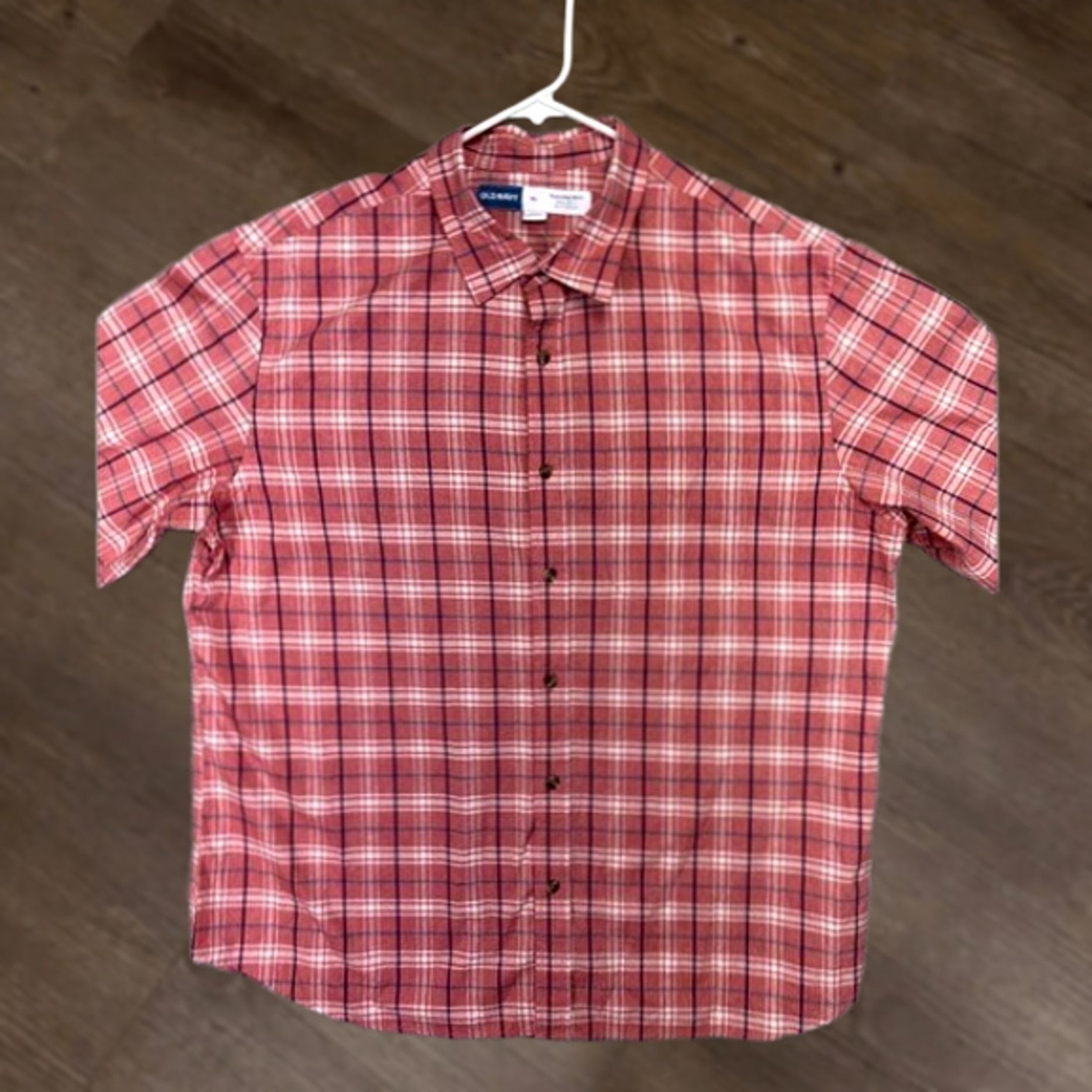 Old Navy Old Navy Everyday Built-In Flex Shirt Men XL Red Plaid Regular Fit Button Up NEW Size US XL / EU 56 / 4 - 1 Thumbnail